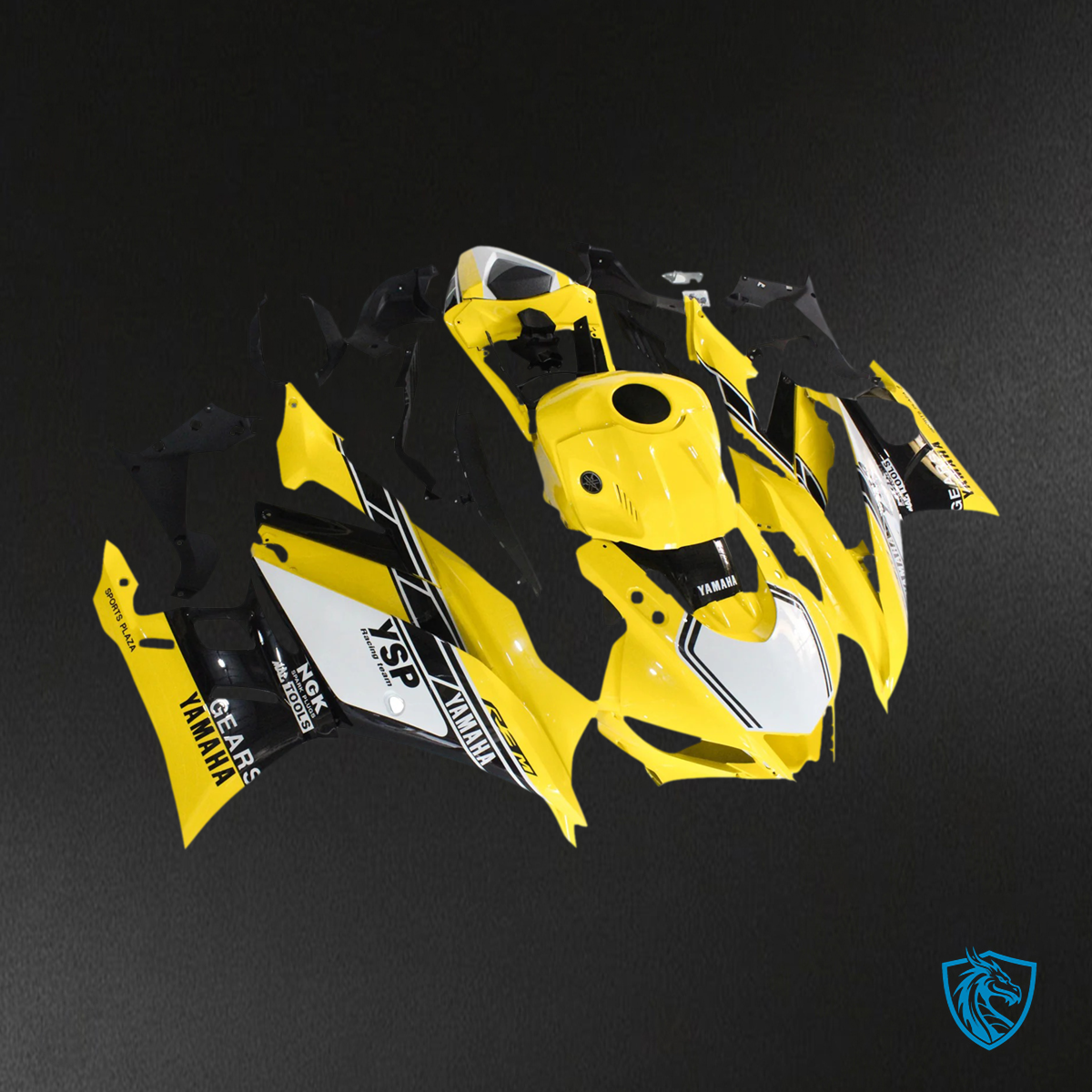 Yamaha YZF R3-YZF R25 (2019-2021) Yellow, Black & White Fairing Kit - Aftermarket ABS Bodywork