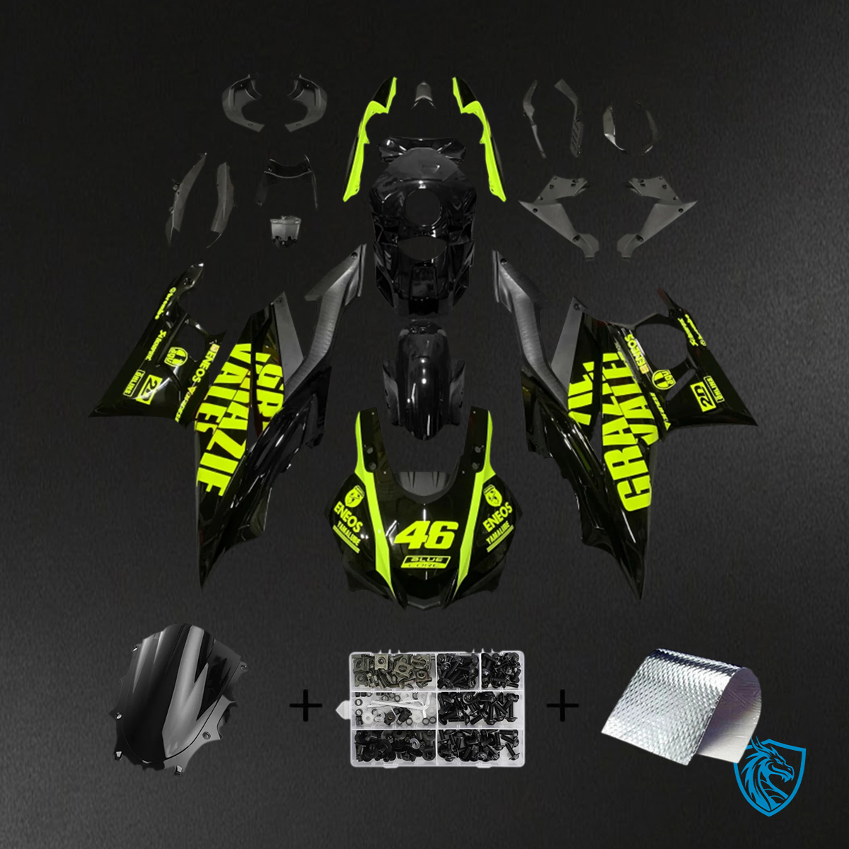 Yamaha YZF R3-YZF R25 (2019-2021) Yellow & Black Style3 - MERGEment Motorcycle Fairings Kit
