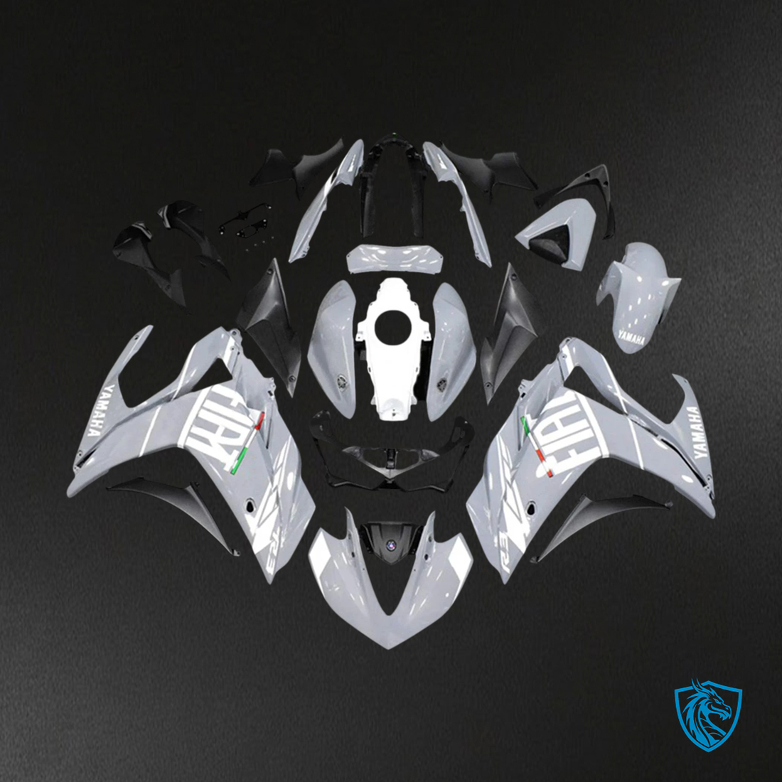 Yamaha YZF R3 (2014-2018) & (2015-2017) YZF R25 Black, Gray & White - Custom ABS Fairing Set