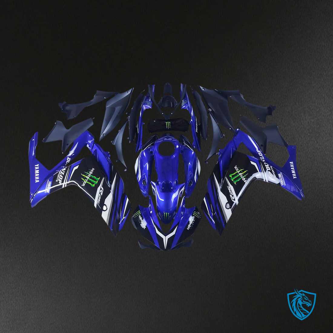 Yamaha YZF R3 (2014-2018) & YZF R25 (2015-2017) Black & Blue Claw Fairing Kit | ABS Bodywork