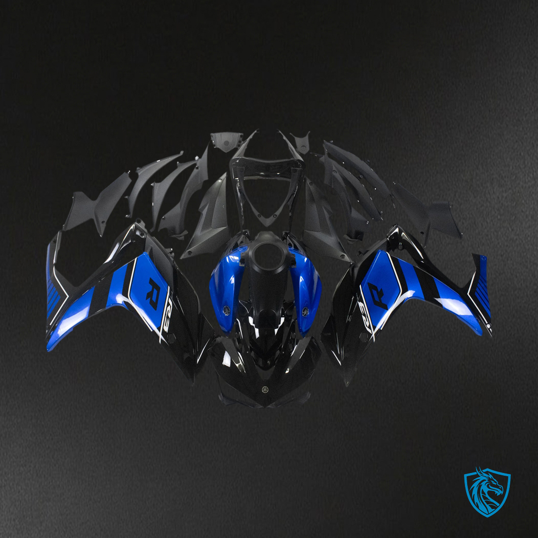 Yamaha YZF R3 (2014-2018) & YZF R25 (2015-2017) Black & Blue R - Custom ABS Fairing Set
