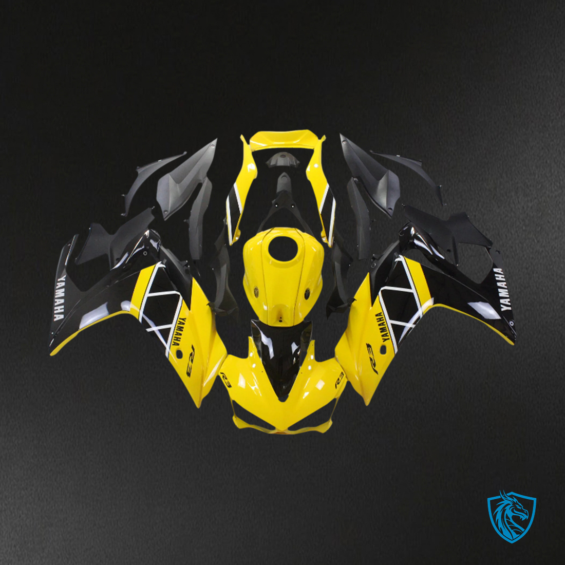 Yamaha YZF R3 (2014-2018) & YZF R25 (2015-2017) Black & Yellow Mix - Custom ABS Fairing Set
