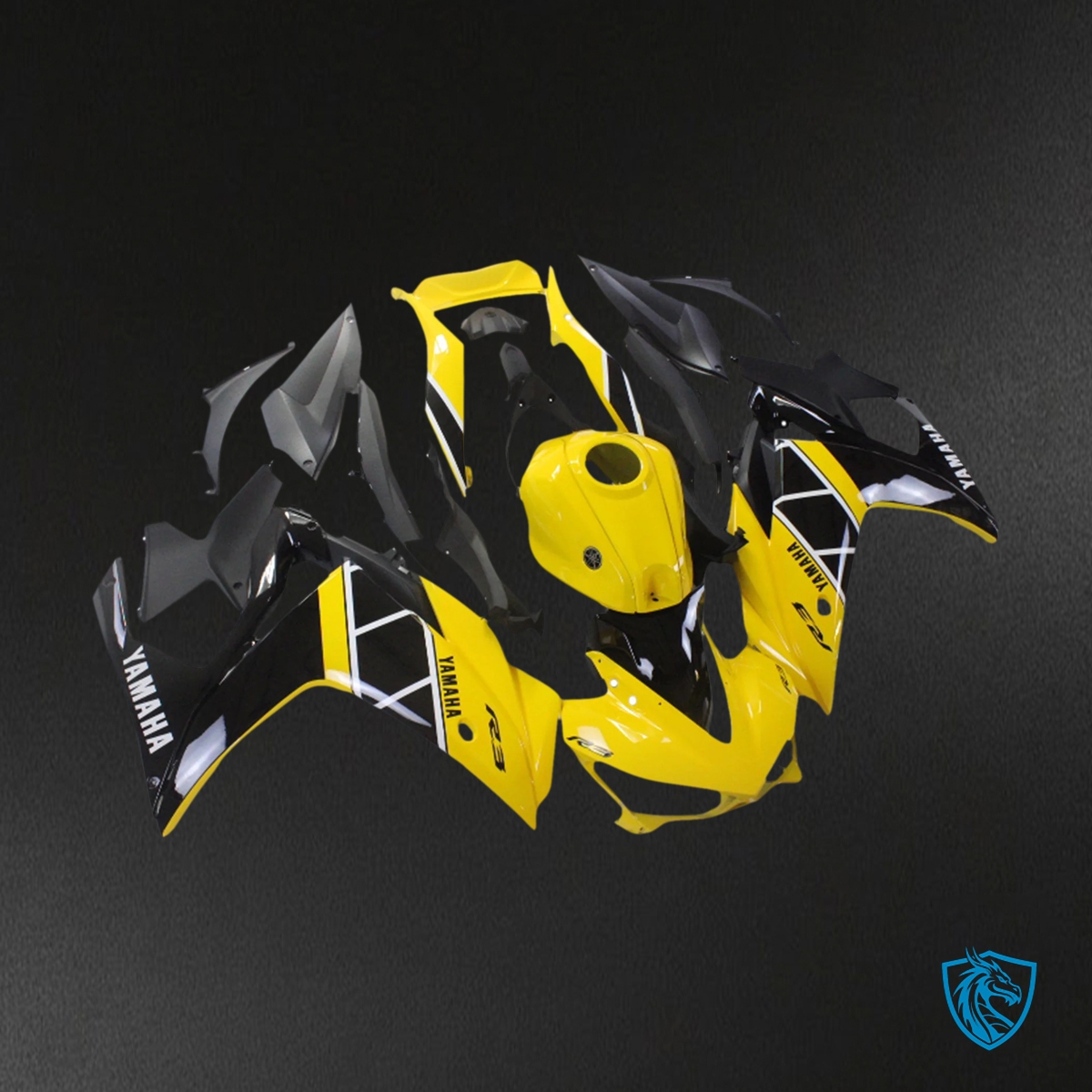 Yamaha YZF R3 (2014-2018) & YZF R25 (2015-2017) Black & Yellow Mix - Custom ABS Fairing Set
