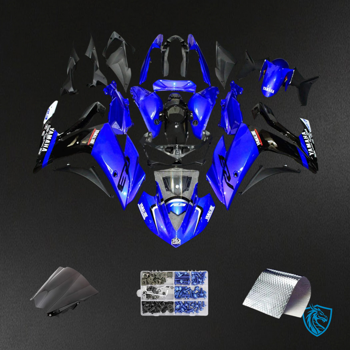 Yamaha YZF R3 (2014-2018) & YZF R25 (2015-2017) Blue & Black Fairing Kit | ABS Bodywork