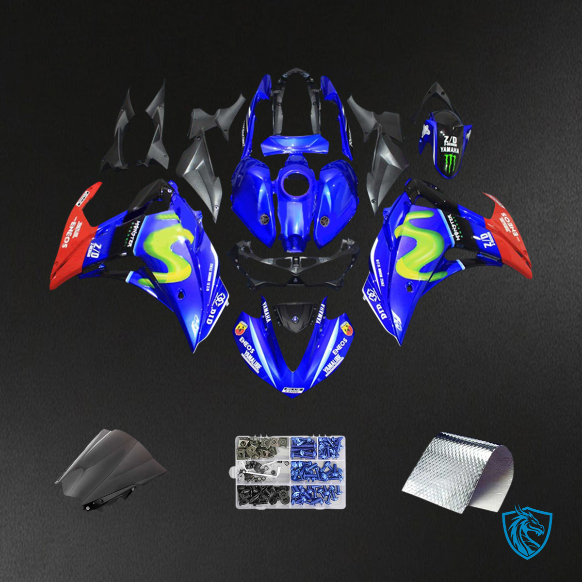 Yamaha YZF R3 (2014-2018) & YZF R25 (2015-2017) Blue & Red - MERGEment Motorcycle Fairings Kit