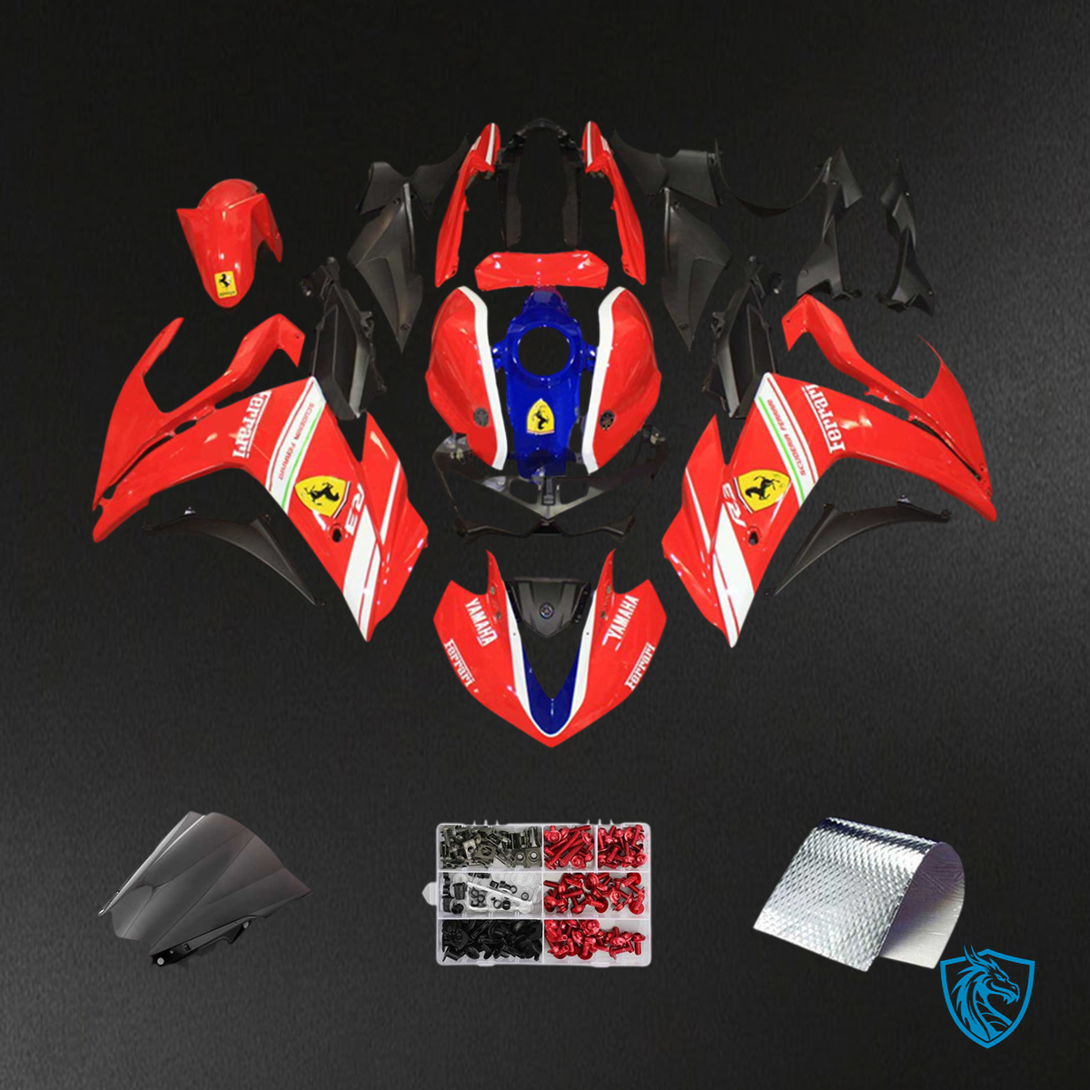 Yamaha YZF R3 (2014-2018) & YZF R25 (2015-2017) Blue & Red - Custom ABS Fairing Set