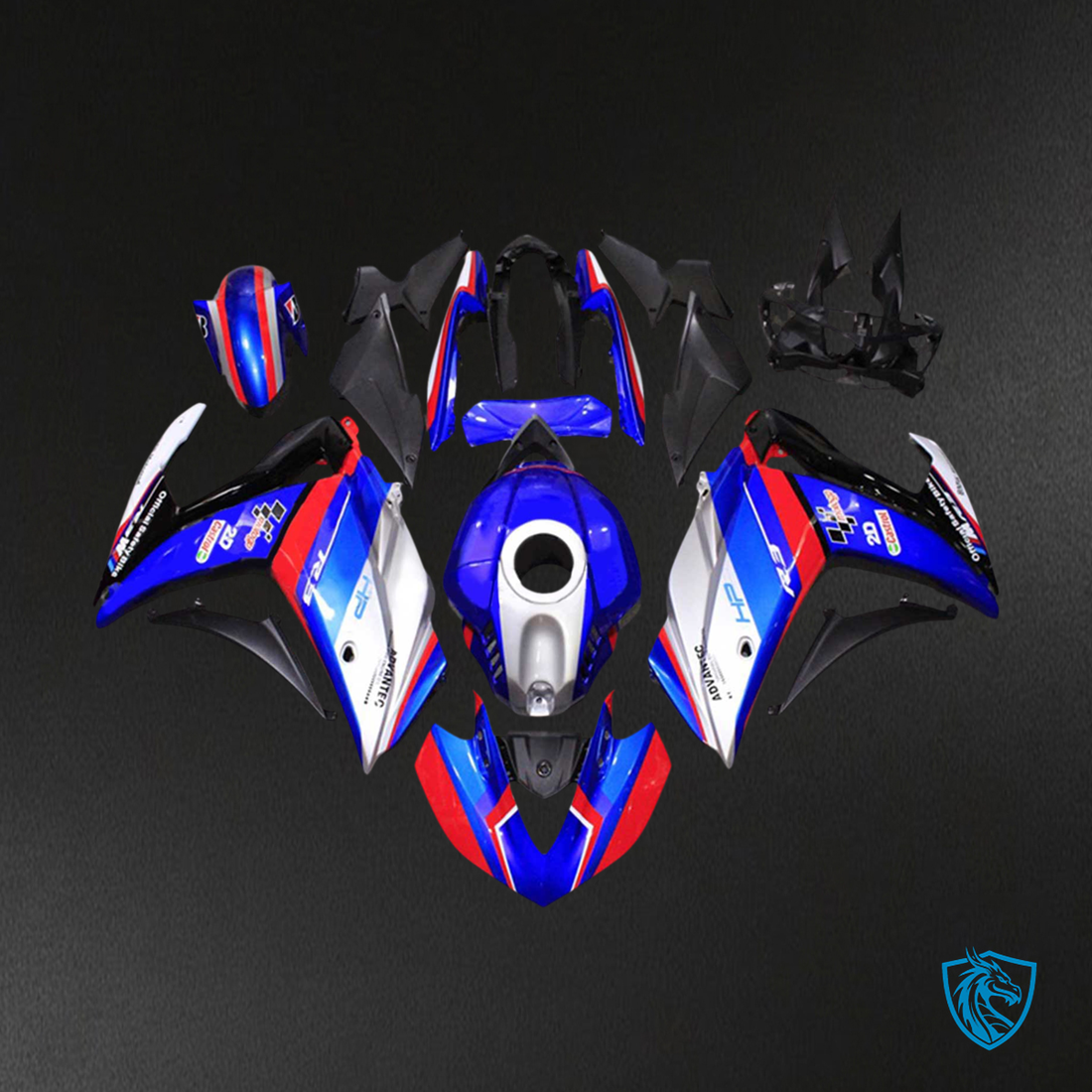 Yamaha YZF R3 (2014-2018) & YZF R25 (2015-2017) Blue, Red & White Fairing Kit | ABS Bodywork