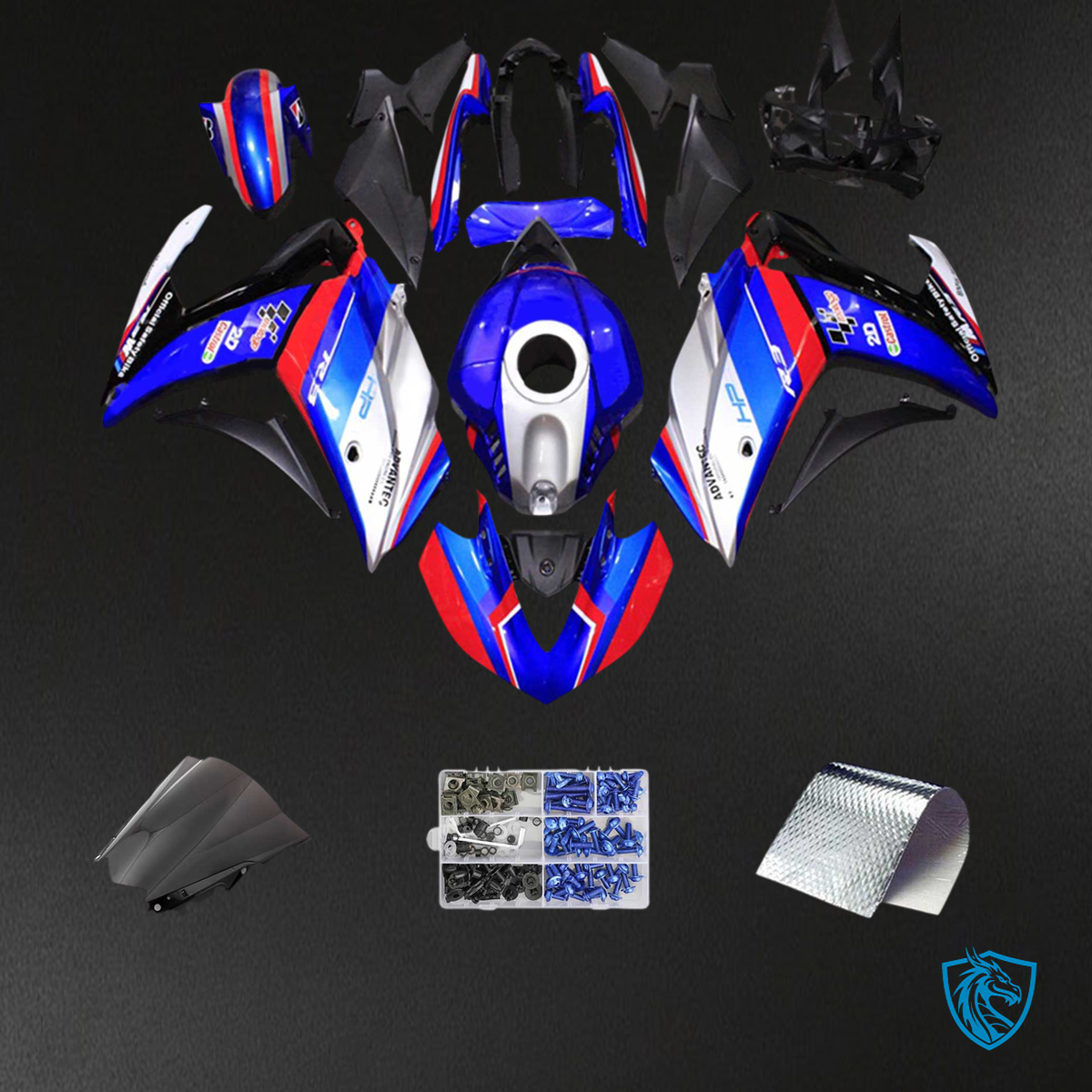 Yamaha YZF R3 (2014-2018) & YZF R25 (2015-2017) Blue, Red & White Fairing Kit | ABS Bodywork