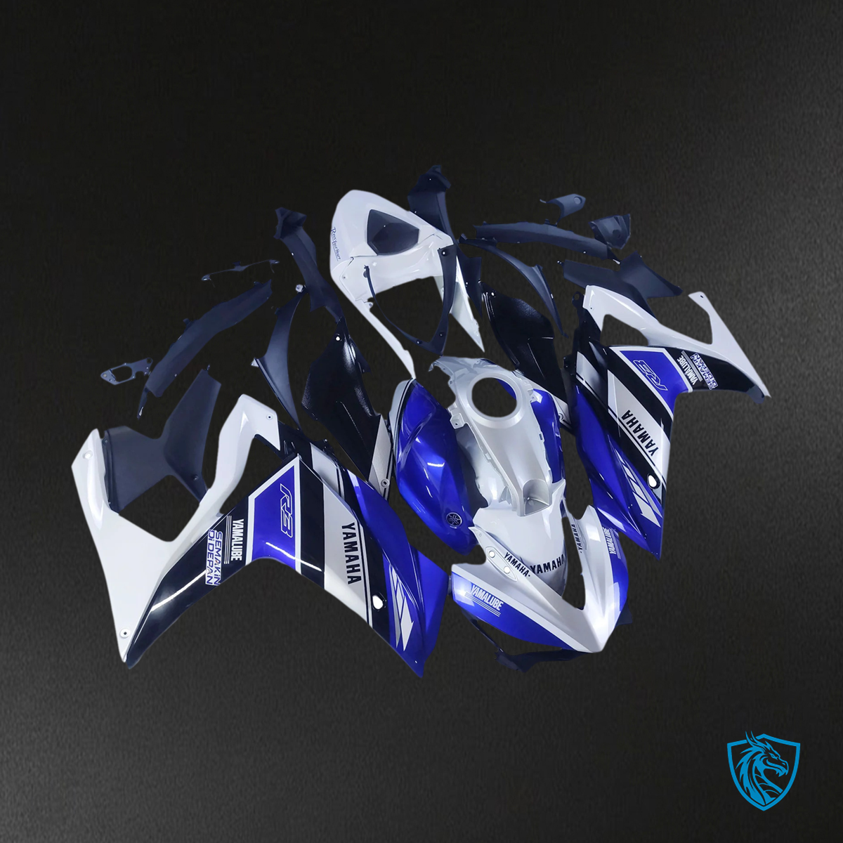 Yamaha YZF R3 (2014-2018) & YZF R25 (2015-2017) Blue & White - MERGEment Motorcycle Fairings Kit