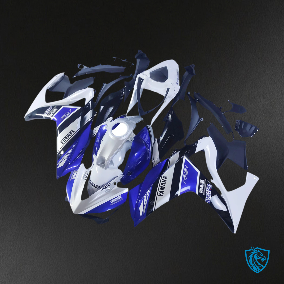 Yamaha YZF R3 (2014-2018) & YZF R25 (2015-2017) Blue & White - MERGEment Motorcycle Fairings Kit