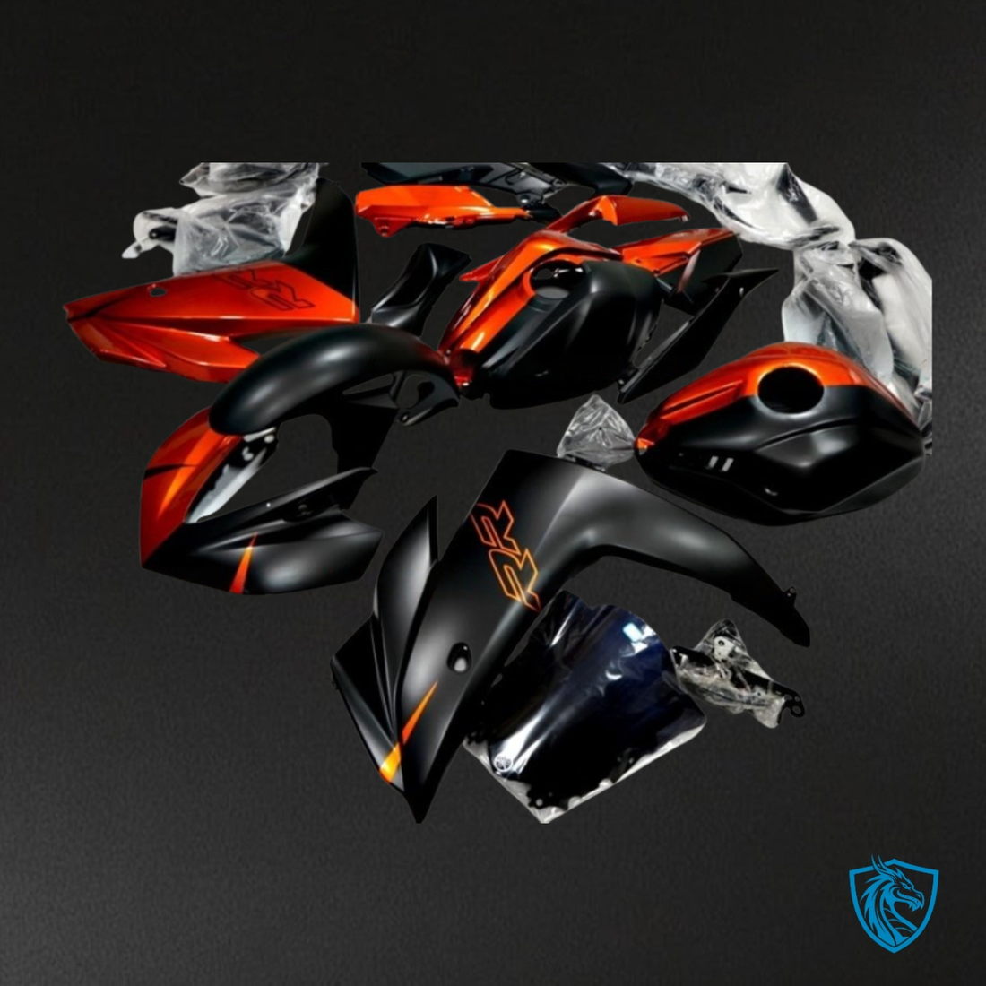 Yamaha YZF R3R25 (2015-2018) Black & Orange ABS Bodywork - Fairings Kit