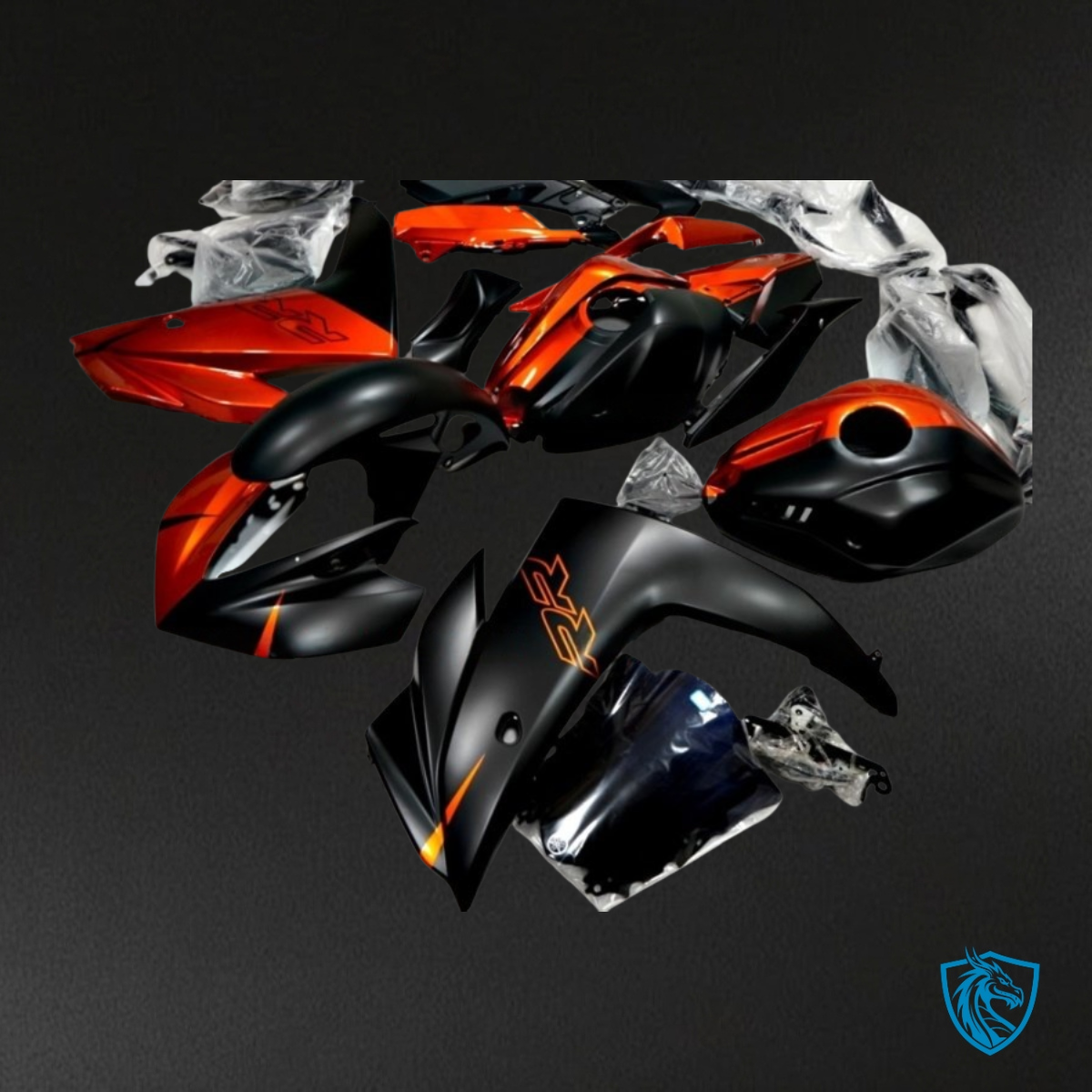 Yamaha YZF R3R25 (2015-2018) Black & Orange ABS Bodywork - Fairings Kit