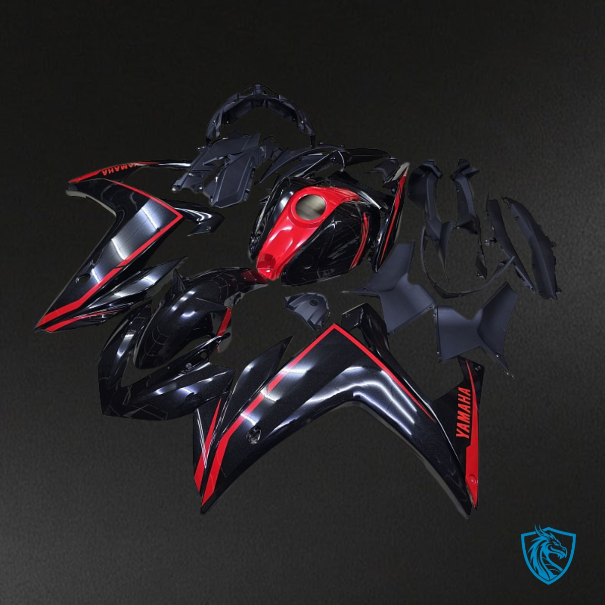 Yamaha YZF R3R25 (2015-2018) Gloss Black & Red - Custom ABS Fairing Kit