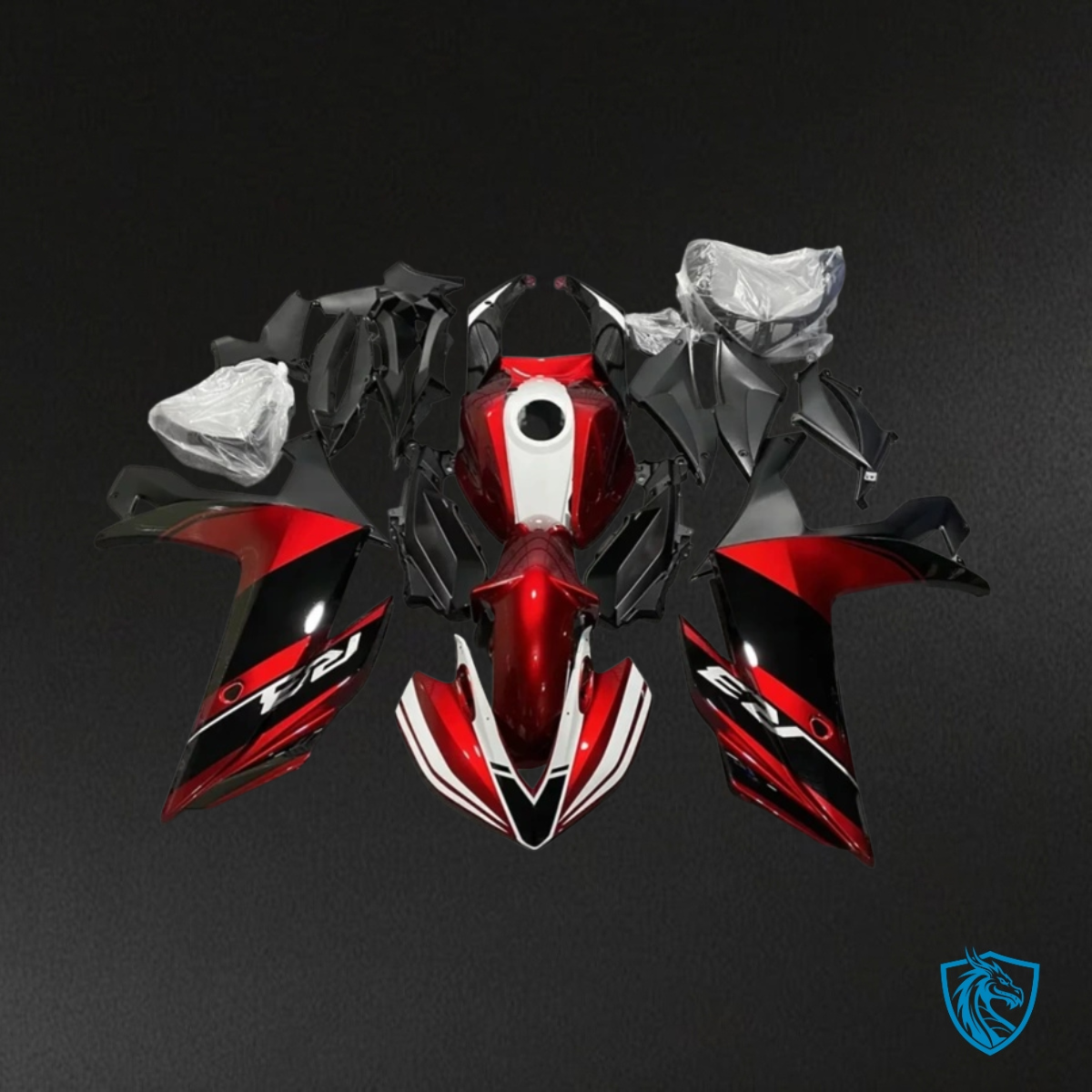 Yamaha YZF R3R25 (2015-2018) Black, Red & White - Custom ABS Fairing Kit