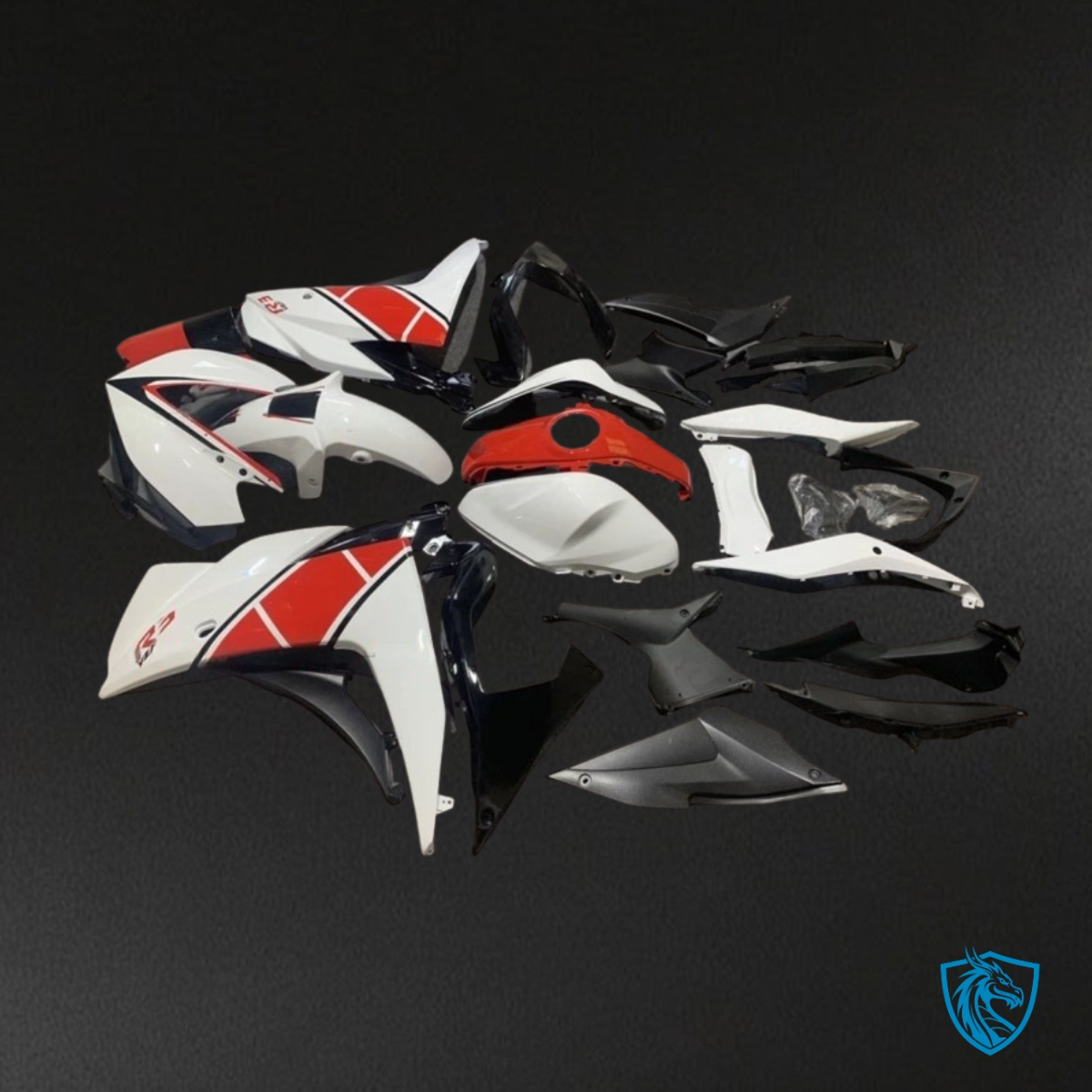 Yamaha YZF R3R25 (2015-2018) Black, Red & White Fairings Kit - Aftermarket ABS Bodywork
