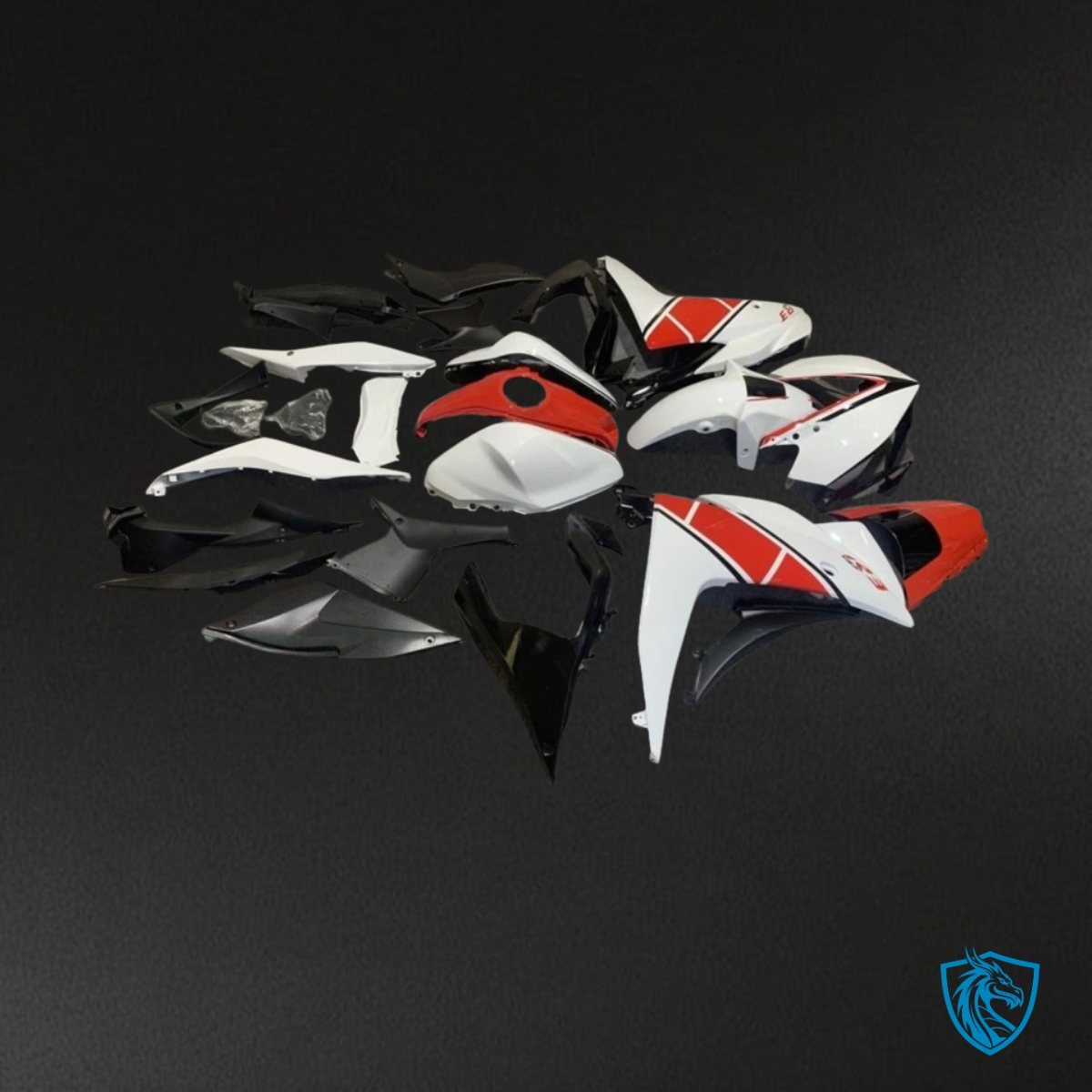 Yamaha YZF R3R25 (2015-2018) Black, Red & White Fairings Kit - Aftermarket ABS Bodywork