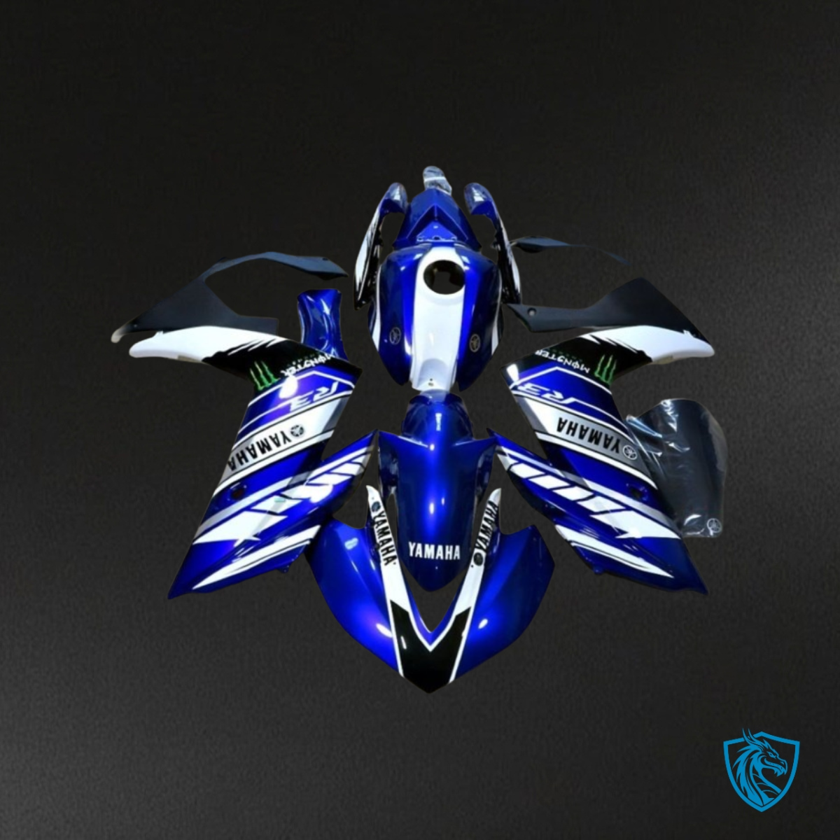 Yamaha YZF R3R25 (2015-2018) Gloss Blue, Black & White - Custom ABS Fairing Kit