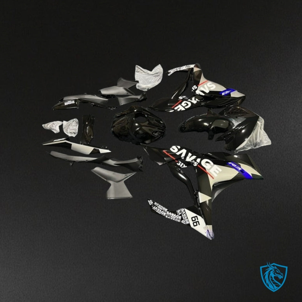 Yamaha YZF R3R25 (2015-2018) Gray & Black with Logo Fairings Kit - Aftermarket ABS Bodywork