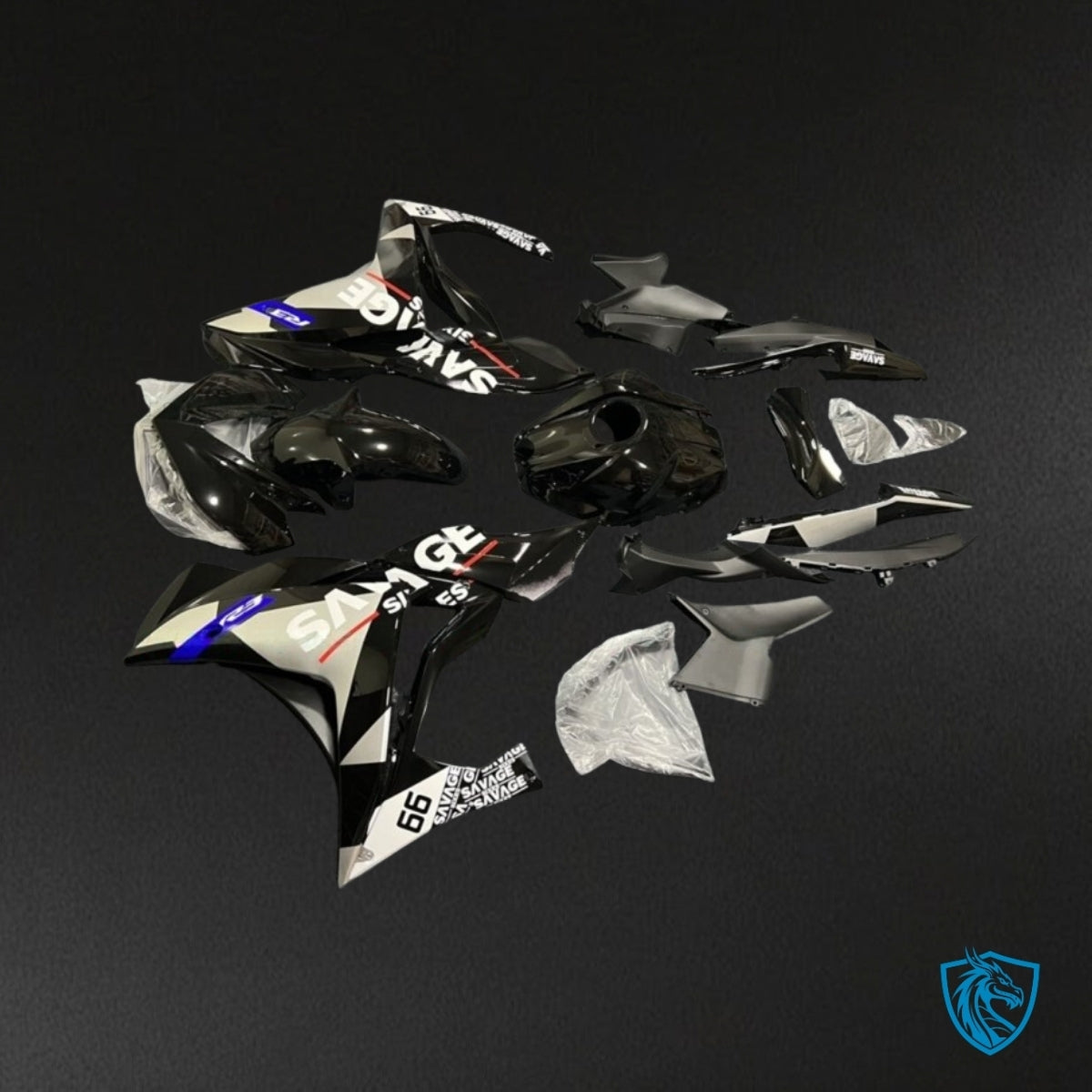 Yamaha YZF R3R25 (2015-2018) Gray & Black with Logo Fairings Kit - Aftermarket ABS Bodywork