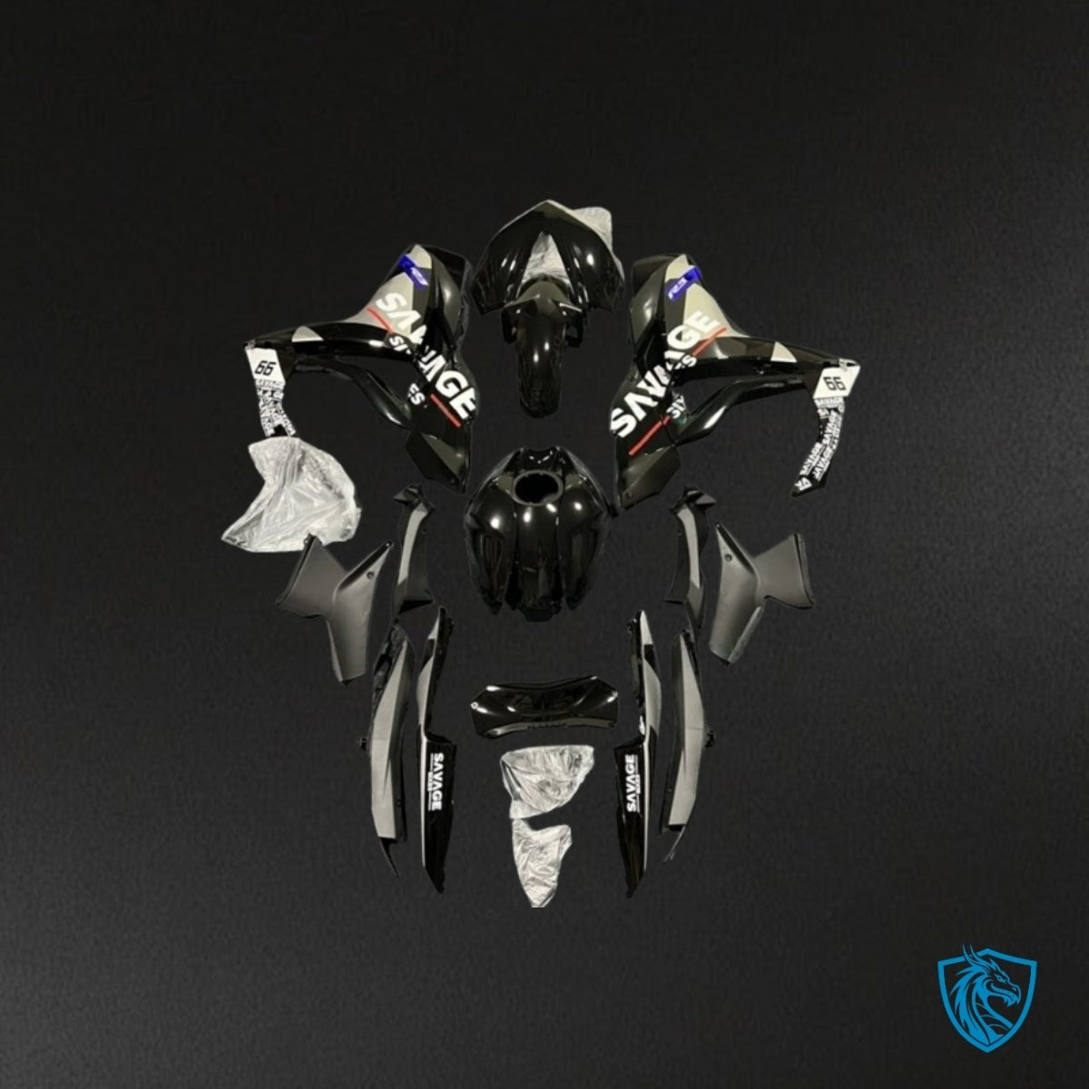 Yamaha YZF R3R25 (2015-2018) Gray & Black with Logo Fairings Kit - Aftermarket ABS Bodywork