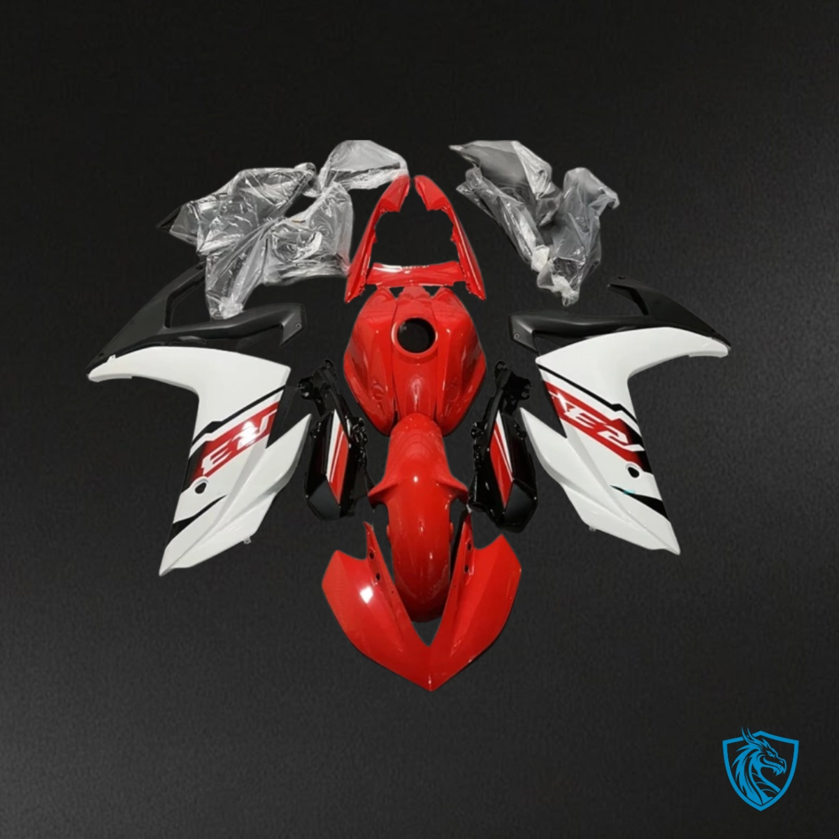 Yamaha YZF R3R25 (2015-2018) Gloss Red, White & Black - Custom ABS Fairing Kit
