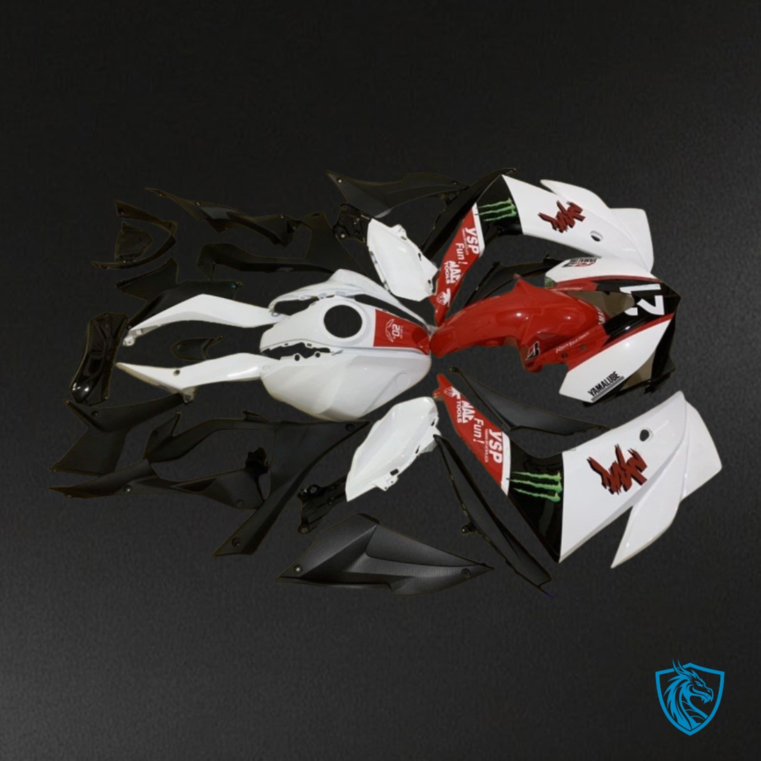 Yamaha YZF R3R25 (2015-2018) Red, White & Black Fairings Kit - Aftermarket ABS Bodywork