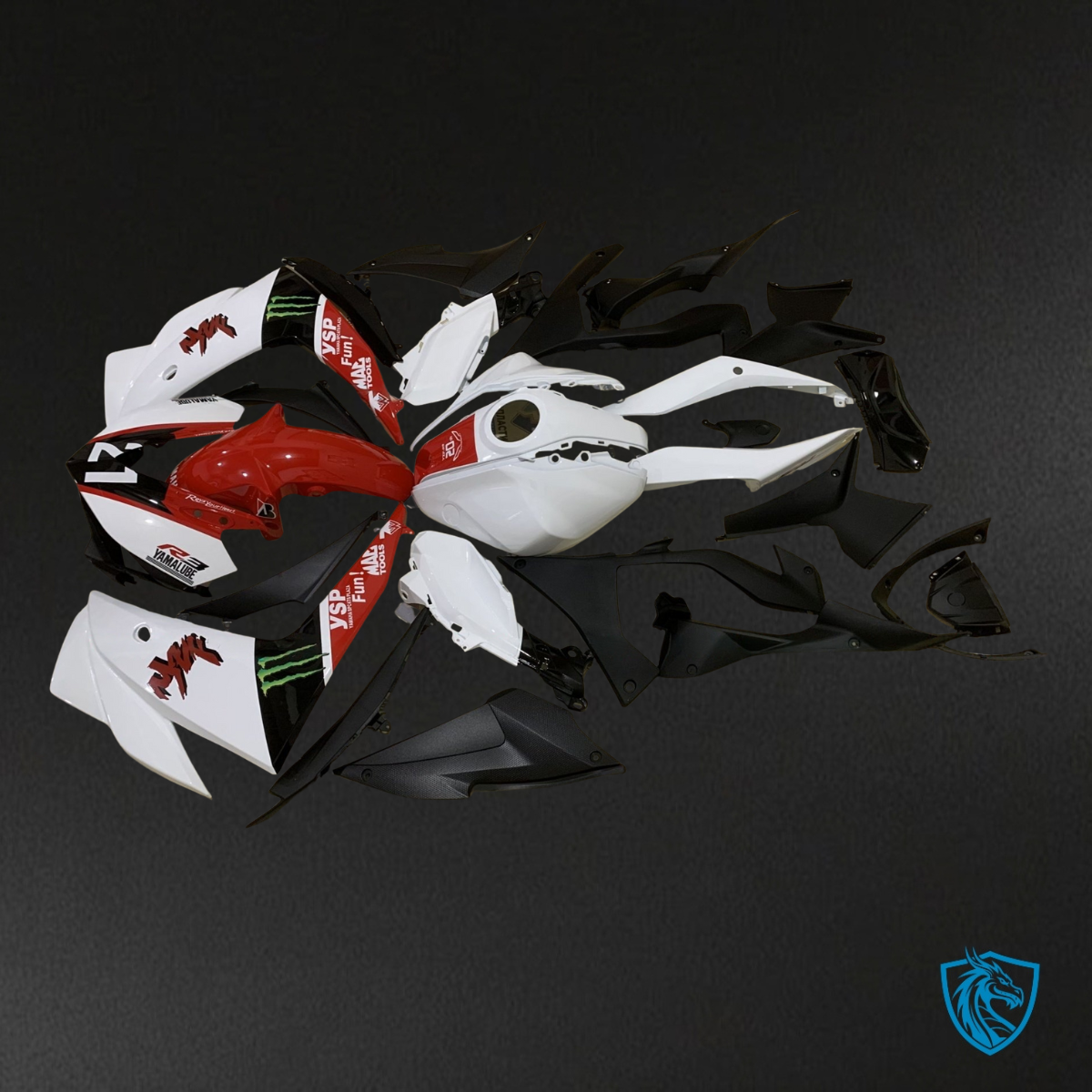 Yamaha YZF R3R25 (2015-2018) Red, White & Black Fairings Kit - Aftermarket ABS Bodywork