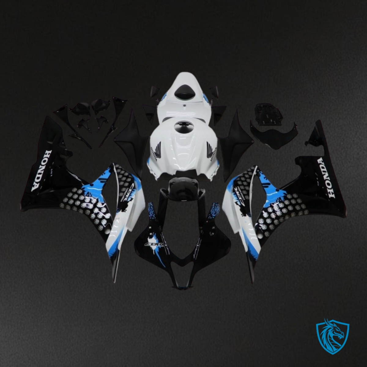 Yamaha YZF R3R25 (2015-2018) Gloss White, Blue & Black - Custom ABS Fairing Kit