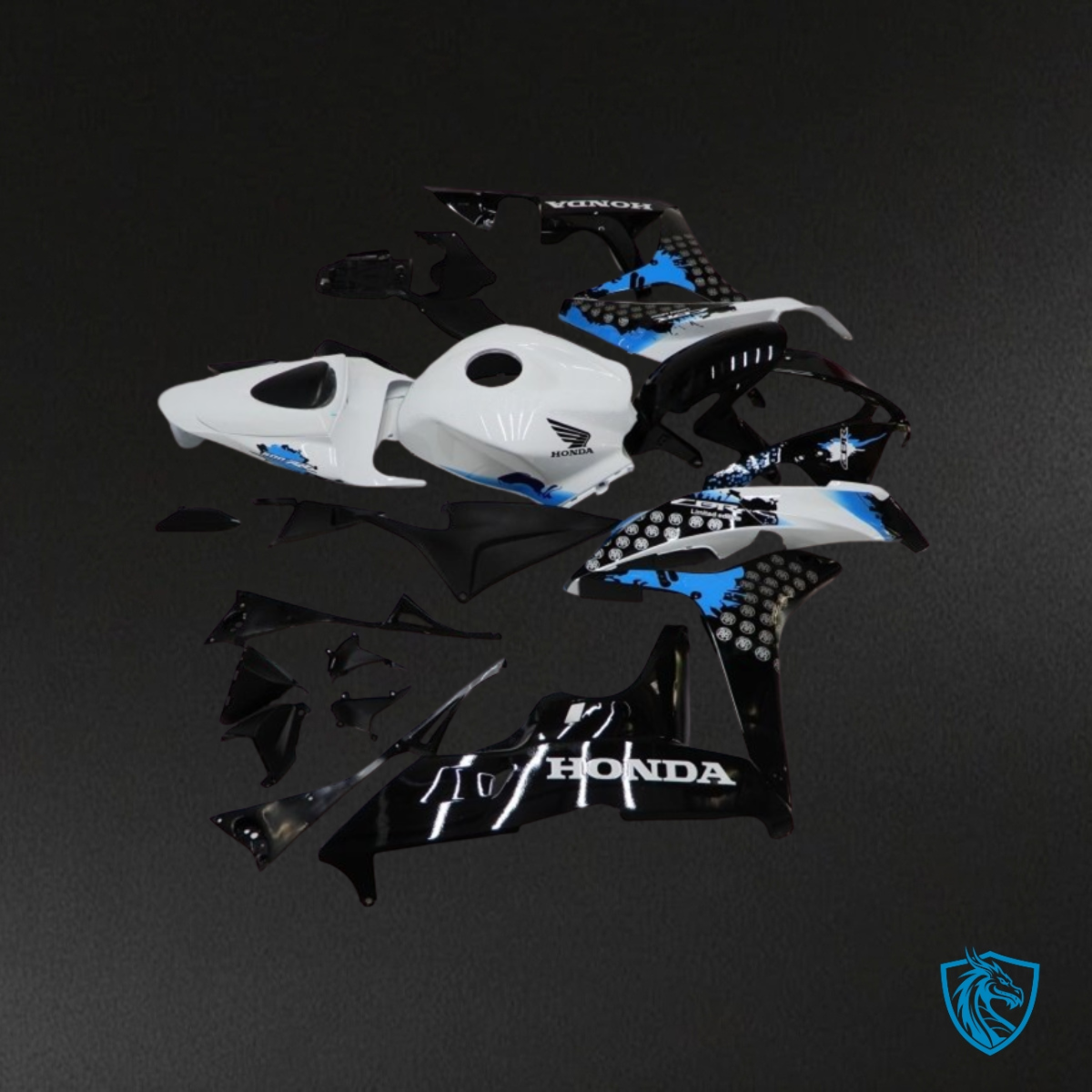 Yamaha YZF R3R25 (2015-2018) Gloss White, Blue & Black - Custom ABS Fairing Kit