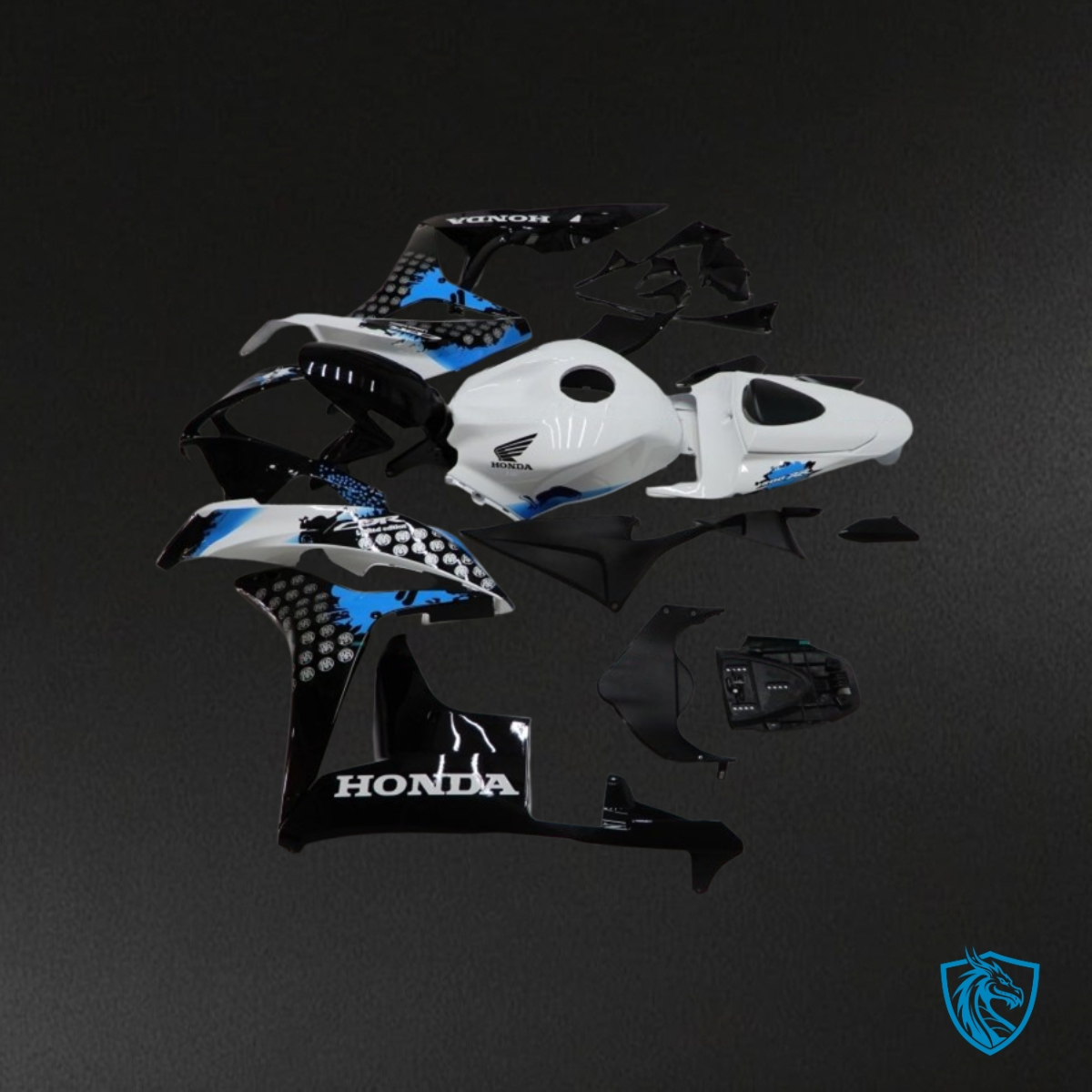 Yamaha YZF R3R25 (2015-2018) Gloss White, Blue & Black - Custom ABS Fairing Kit
