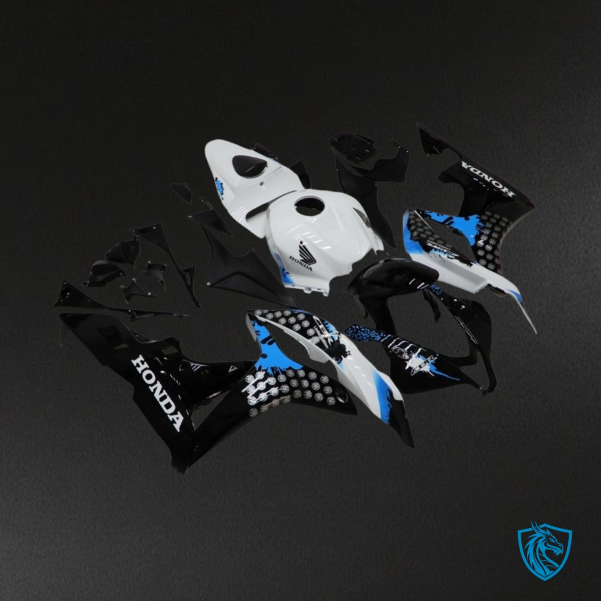 Yamaha YZF R3R25 (2015-2018) Gloss White, Blue & Black - Custom ABS Fairing Kit