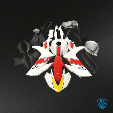 Yamaha YZF R3R25 (2015-2018) Gloss White, Yellow & Red - Custom ABS Fairing Kit