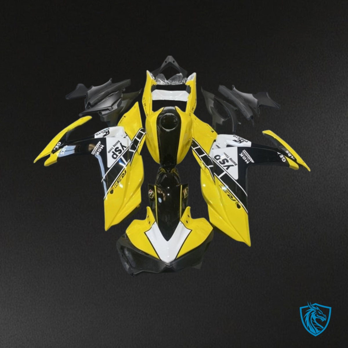 Yamaha YZF R3R25 (2015-2018) Gloss Yellow, White & Black Fairings Kit - Aftermarket ABS Bodywork