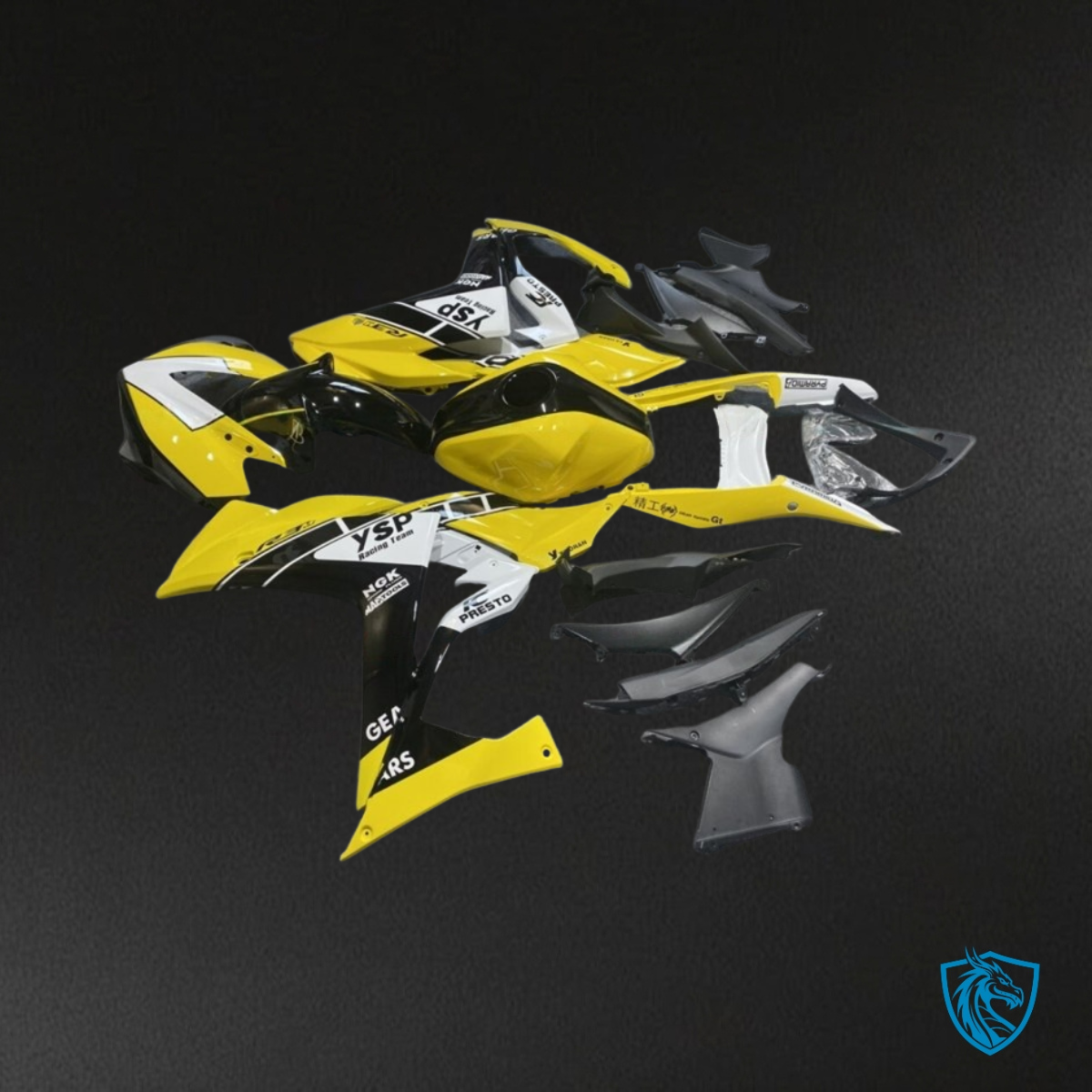 Yamaha YZF R3R25 (2015-2018) Gloss Yellow, White & Black Fairings Kit - Aftermarket ABS Bodywork