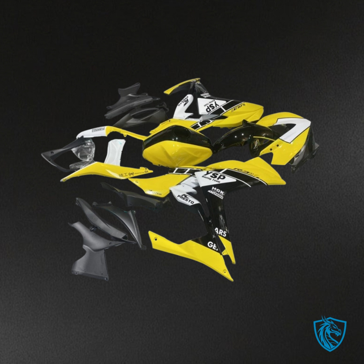 Yamaha YZF R3R25 (2015-2018) Gloss Yellow, White & Black Fairings Kit - Aftermarket ABS Bodywork