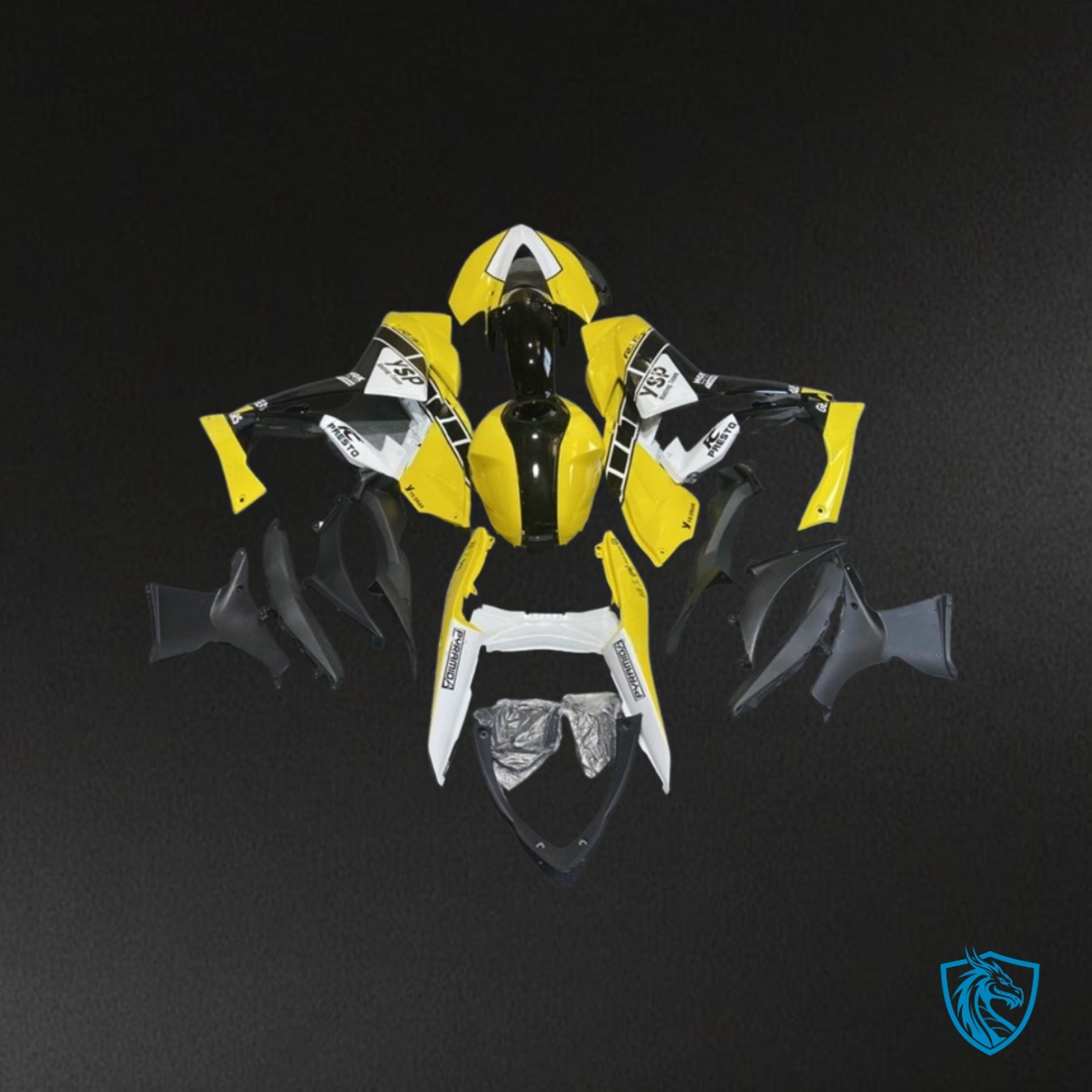 Yamaha YZF R3R25 (2015-2018) Gloss Yellow, White & Black Fairings Kit - Aftermarket ABS Bodywork