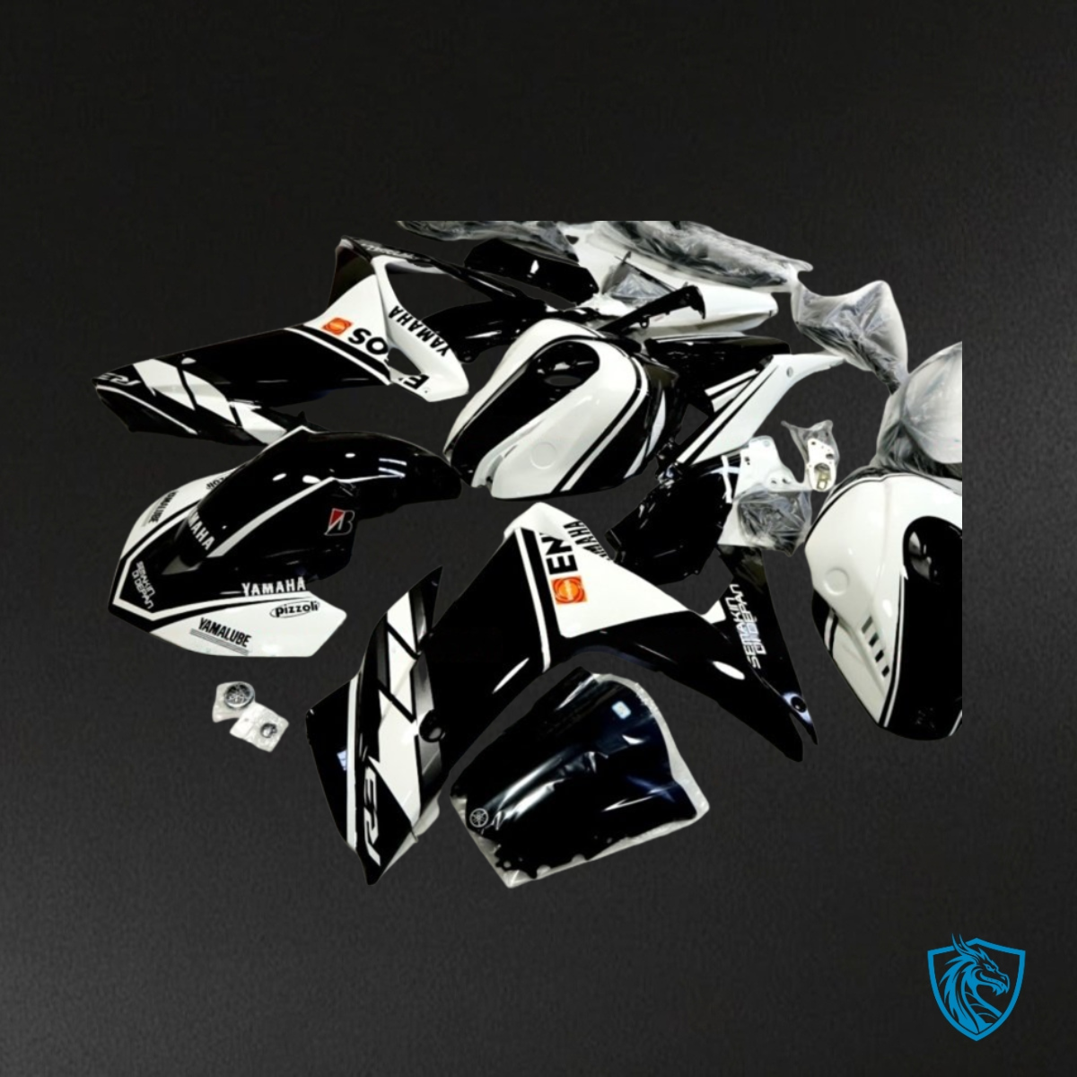 Yamaha YZF R3R25 (2015-2018) Gloss Black & White - Replacement Motorcycle Fairings Kit