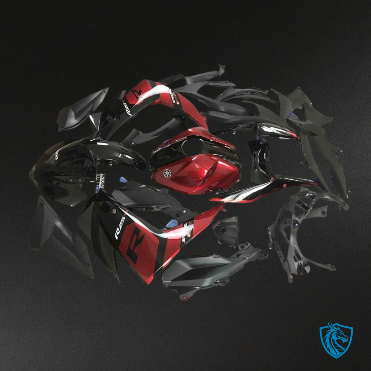 Yamaha YZF R3R25 (2015-2018) Black & Red Fairings Kit - Aftermarket ABS Bodywork
