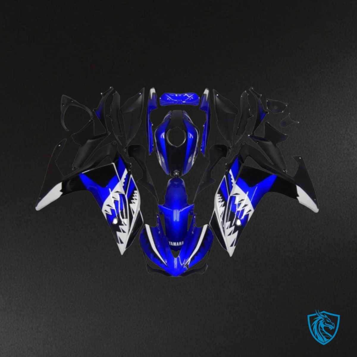 Yamaha YZF R3R25 (2015-2018) Shark Blue & Black Fairings Kit - Aftermarket ABS Bodywork