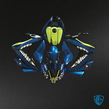Yamaha YZF R3R25 (2015-2018) Yellow, Blue & White Shark - Custom ABS Fairing Kit