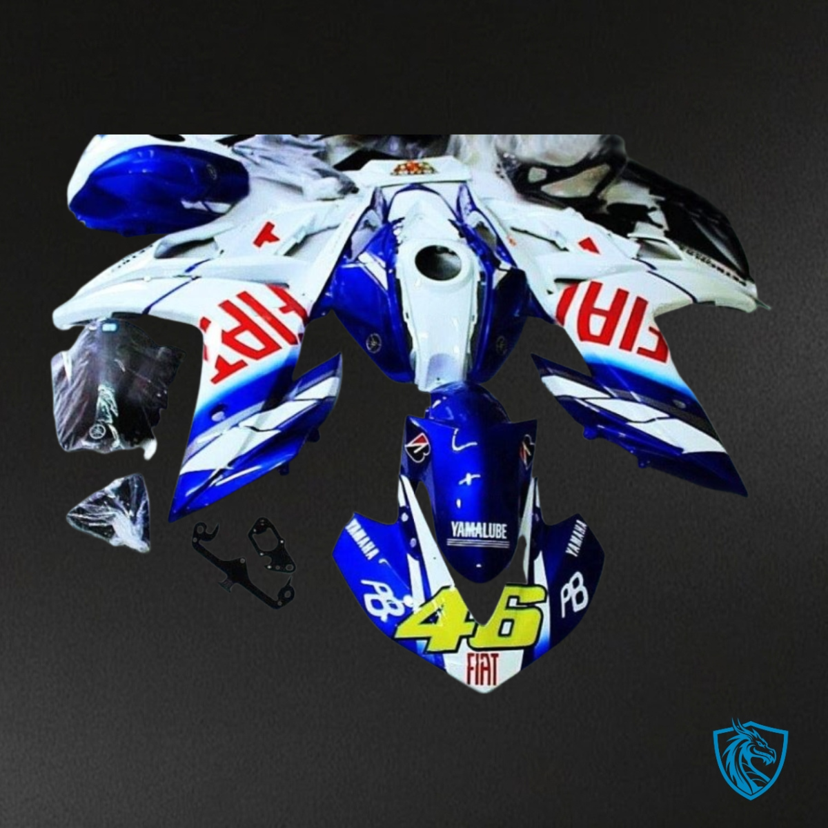Yamaha YZF R3R25 (2015-2018) White & Blue Fiat - Custom ABS Fairing Kit