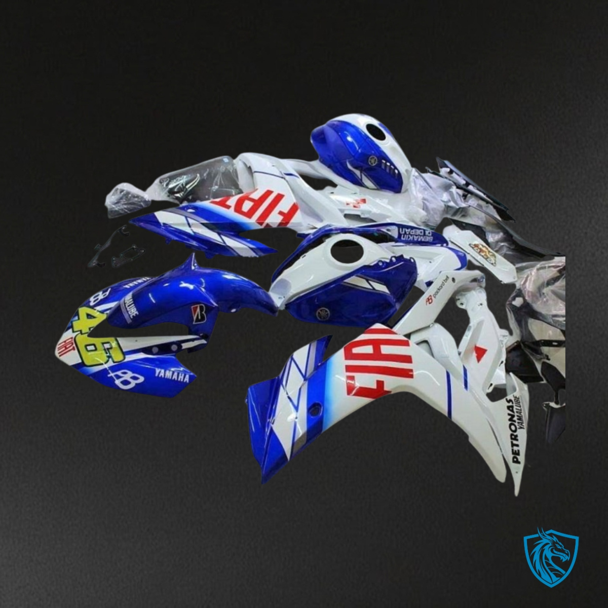 Yamaha YZF R3R25 (2015-2018) White & Blue Fiat - Custom ABS Fairing Kit