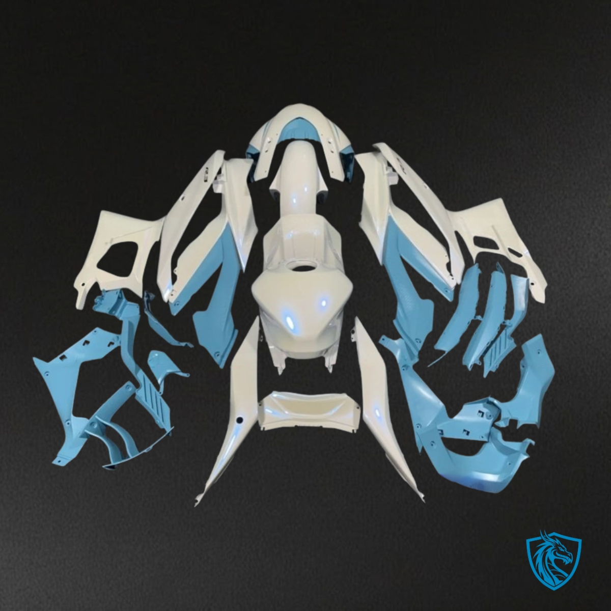 Yamaha YZF R3R25 (2019-2020) Light Blue & White - Custom ABS Fairing Kit