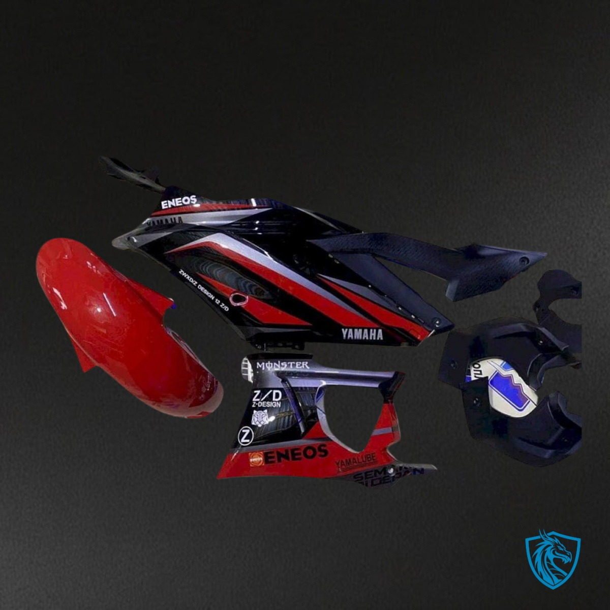 Yamaha YZF R3R25 (2019-2020) Black, Red & White Fairings Kit - Aftermarket ABS Bodywork