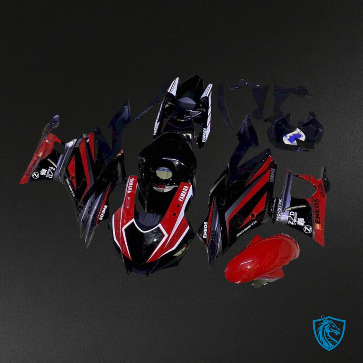 Yamaha YZF R3R25 (2019-2020) Black, Red & White Fairings Kit - Aftermarket ABS Bodywork