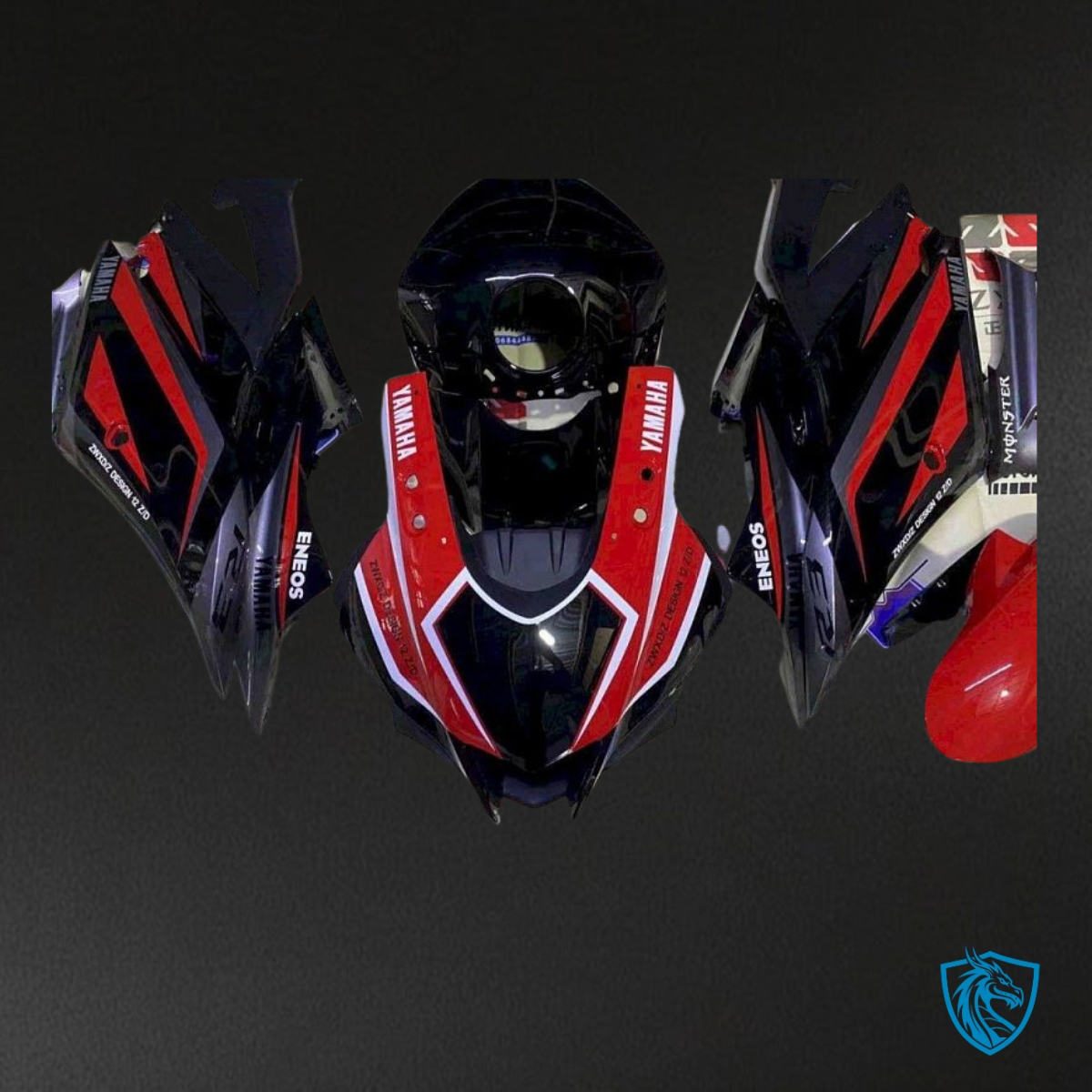 Yamaha YZF R3R25 (2019-2020) Black, Red & White Fairings Kit - Aftermarket ABS Bodywork