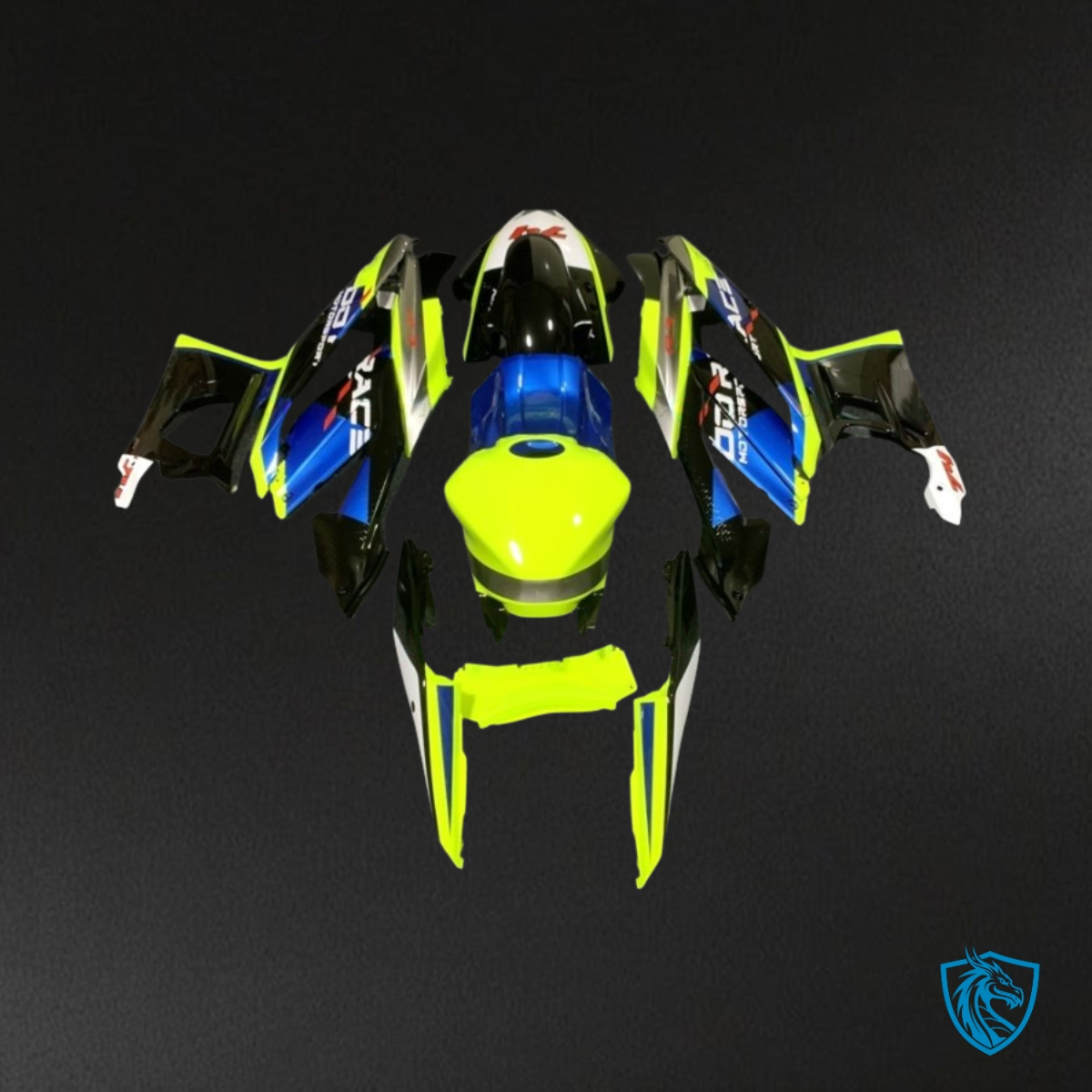 Yamaha YZF R3R25 (2019-2020) Gloss Blue, Neon Yellow & Black - Custom ABS Fairing Kit
