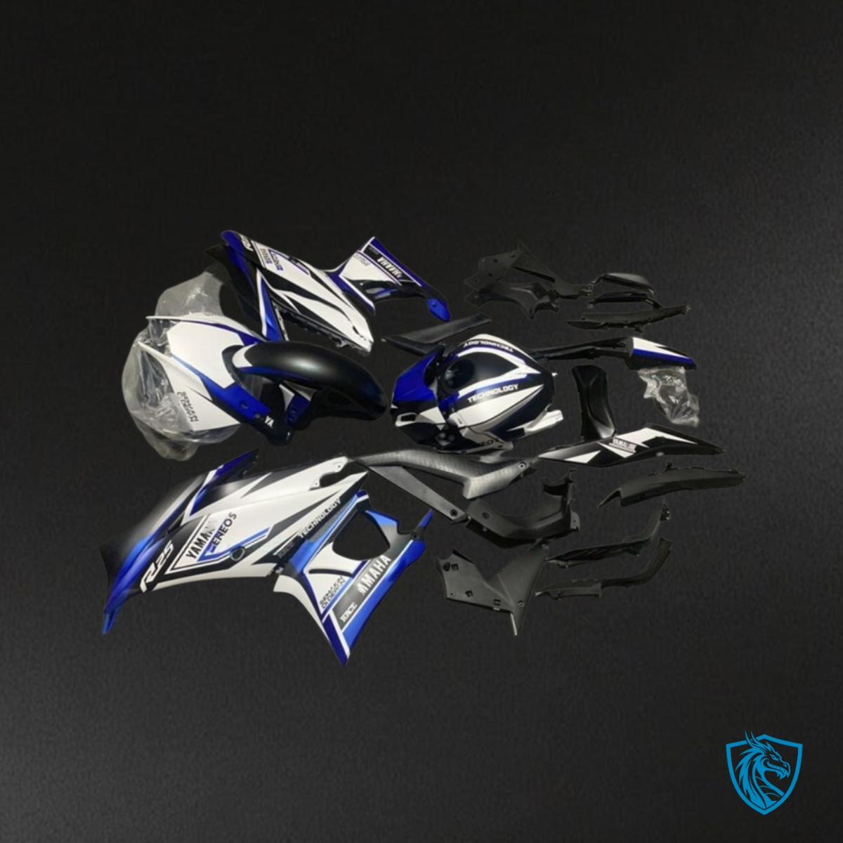 Yamaha YZF R3R25 (2019-2020) White, Black & Blue ABS Bodywork - Fairings Kit