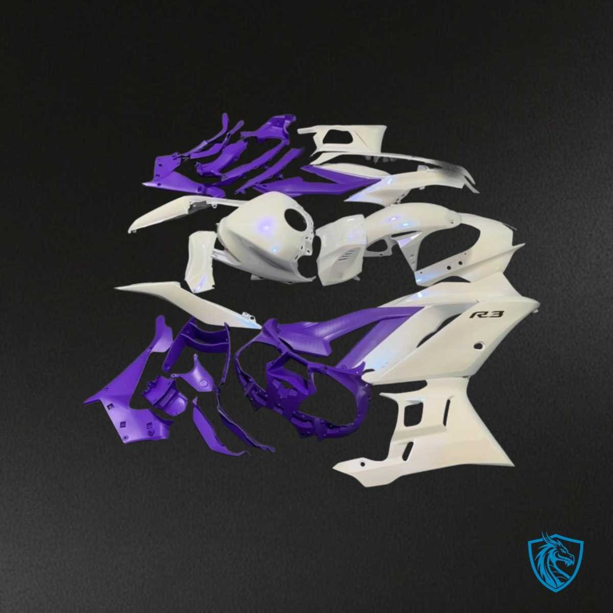 Yamaha YZF R3R25 (2019-2020) White Purple - Replacement Motorcycle Fairings Kit