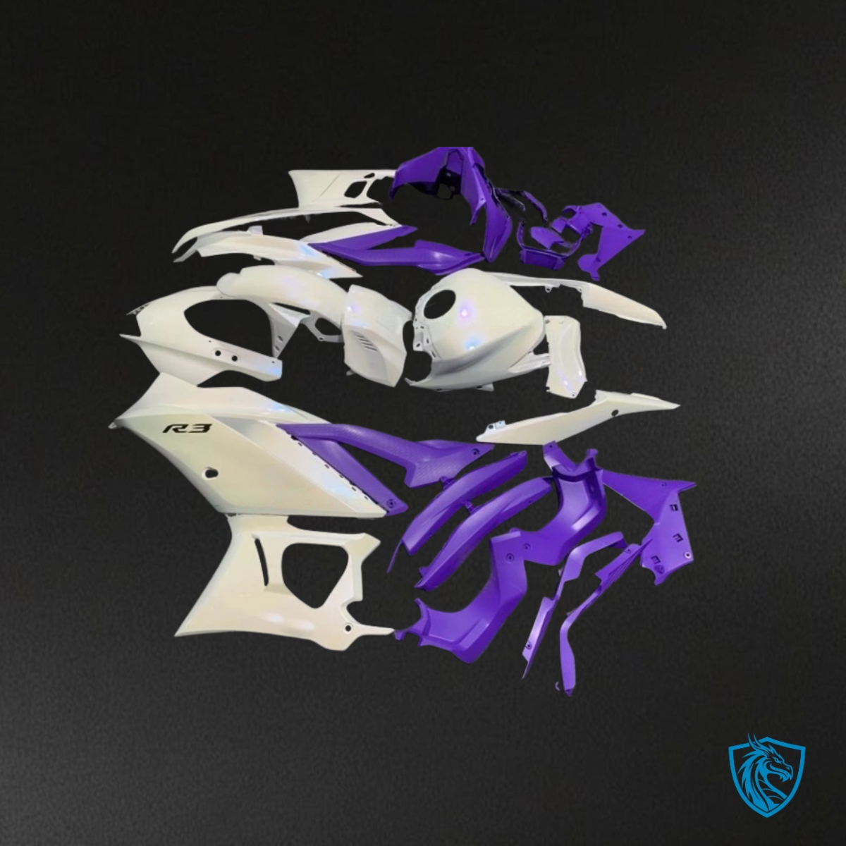 Yamaha YZF R3R25 (2019-2020) White Purple - Replacement Motorcycle Fairings Kit